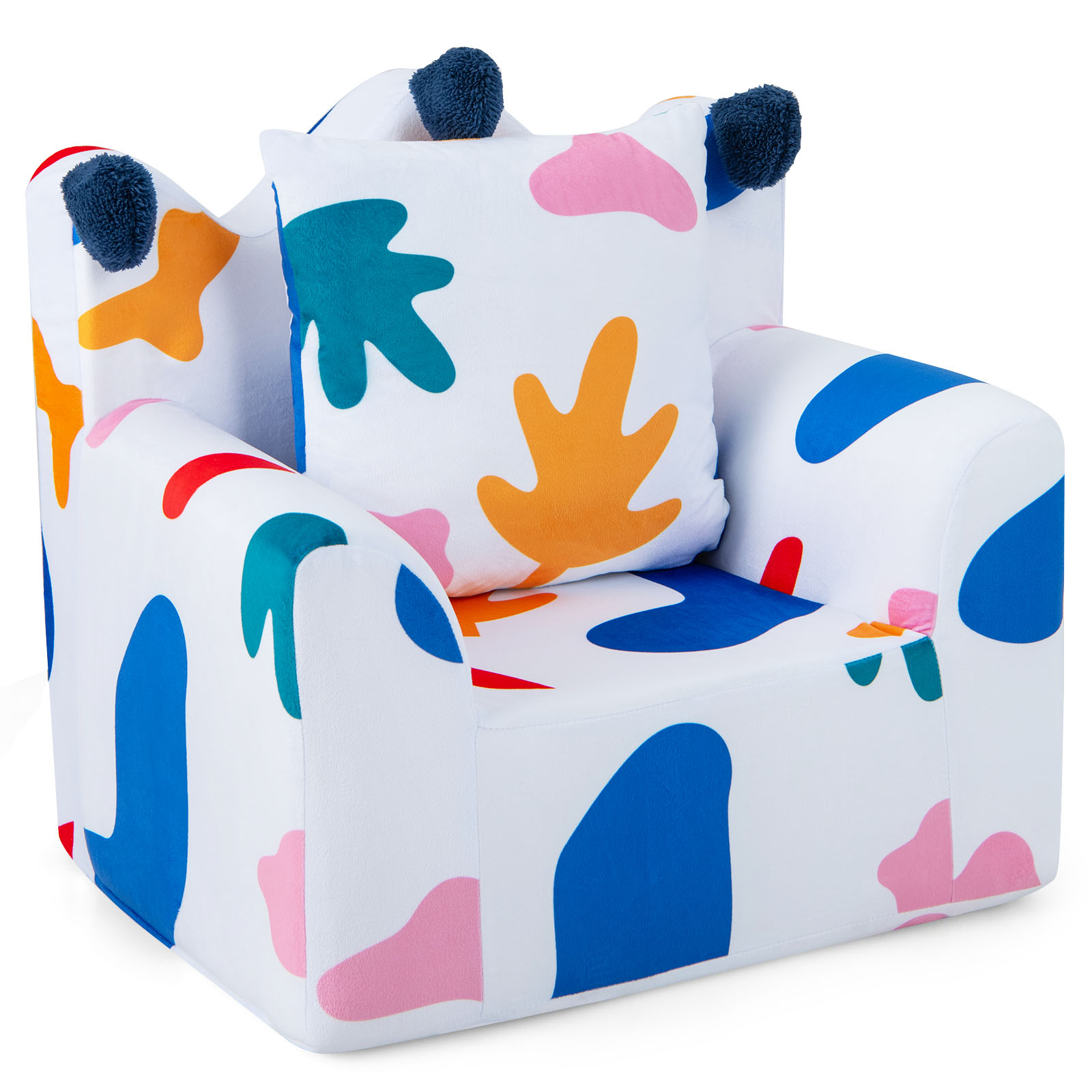 Kids Foam Armchair with Padded Pillow - White - Savings Store