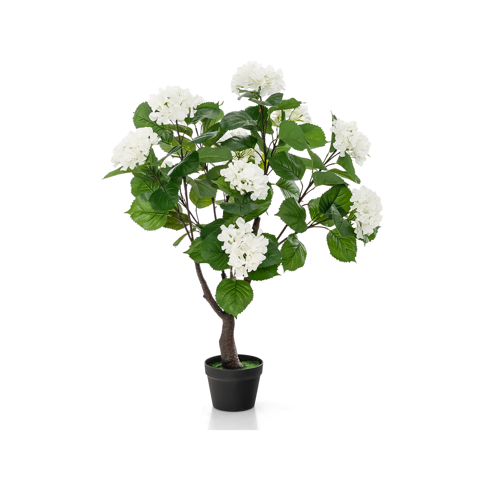 Artificial Hydrangea Tree with 11 White Flowers-1 Pcs - Savings Store