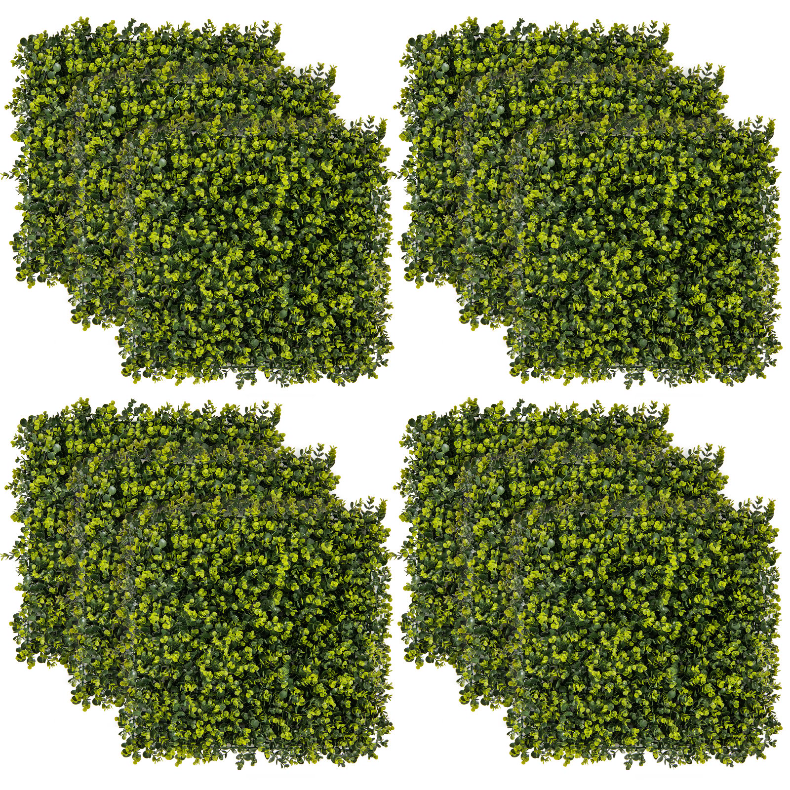 12 Pieces 50 x 50 cm Artificial Hedge Boxwood Panels with 7cm Thickness - Savings Store