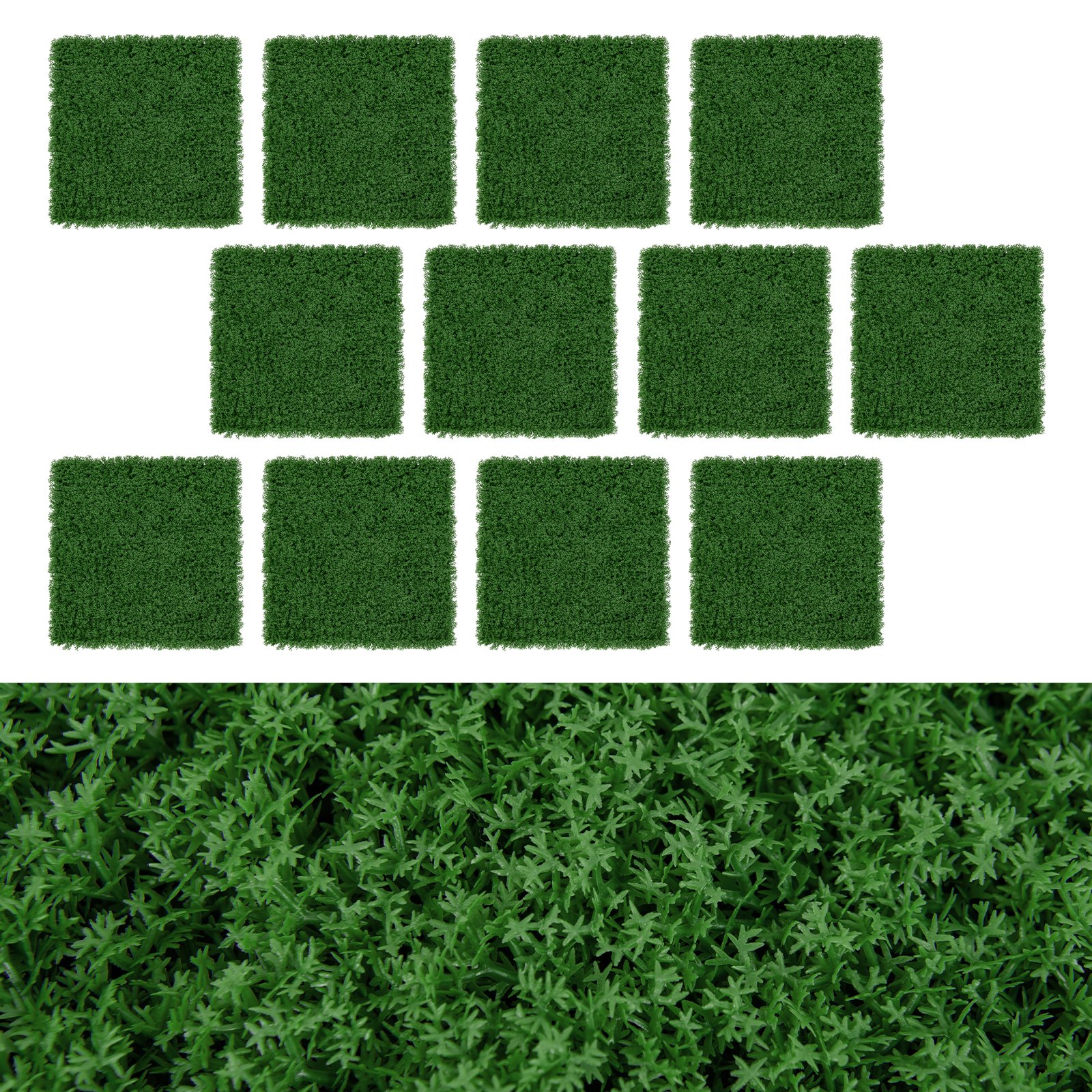 Fence Panel - 12 Pieces 50 x 50cm Artificial Grass Wall Panels for Garden Yard Balcony Home - Savings Store