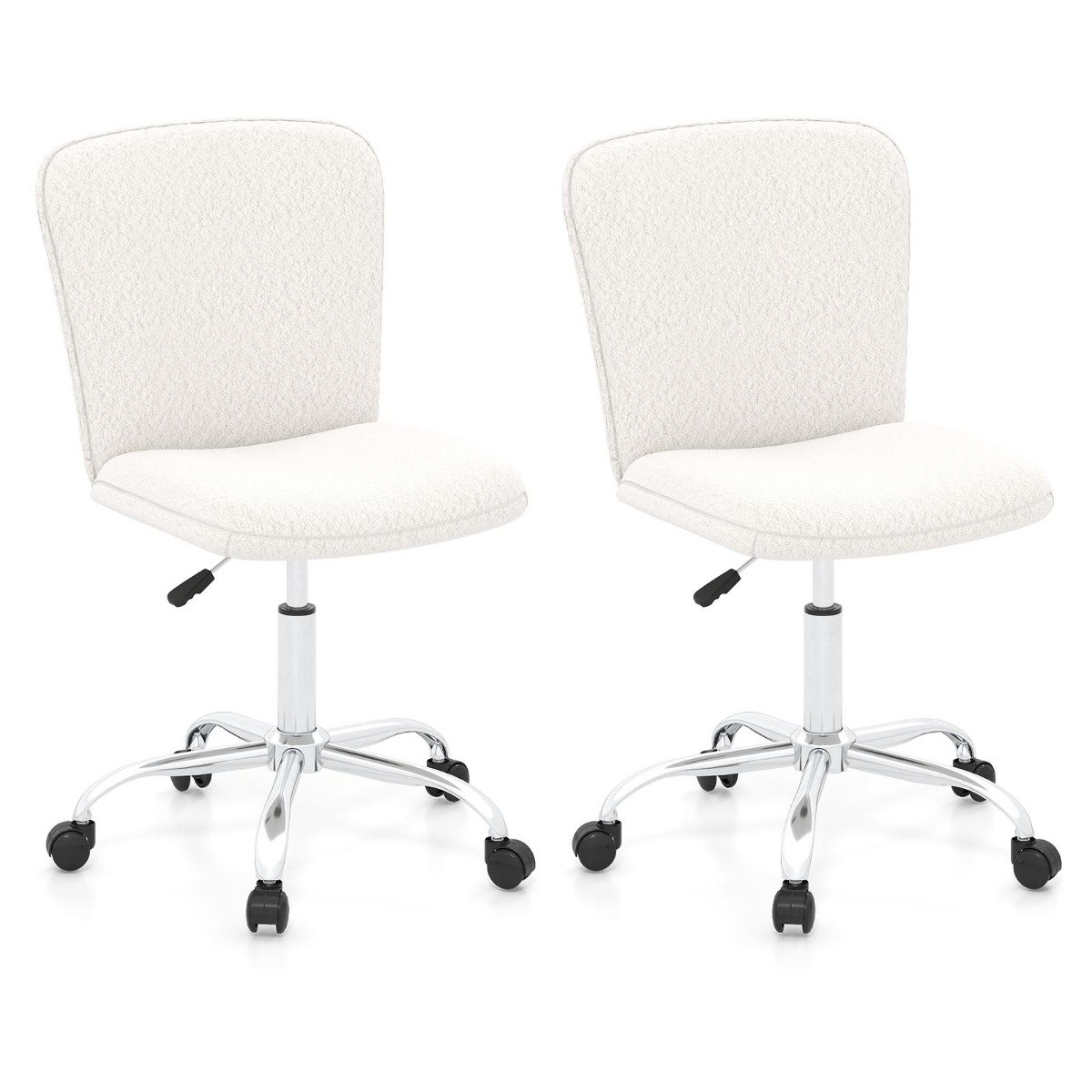 Height-adjustable Ergonomic Chair wIth Wheels for Adults and Teenangers-White - Savings Store