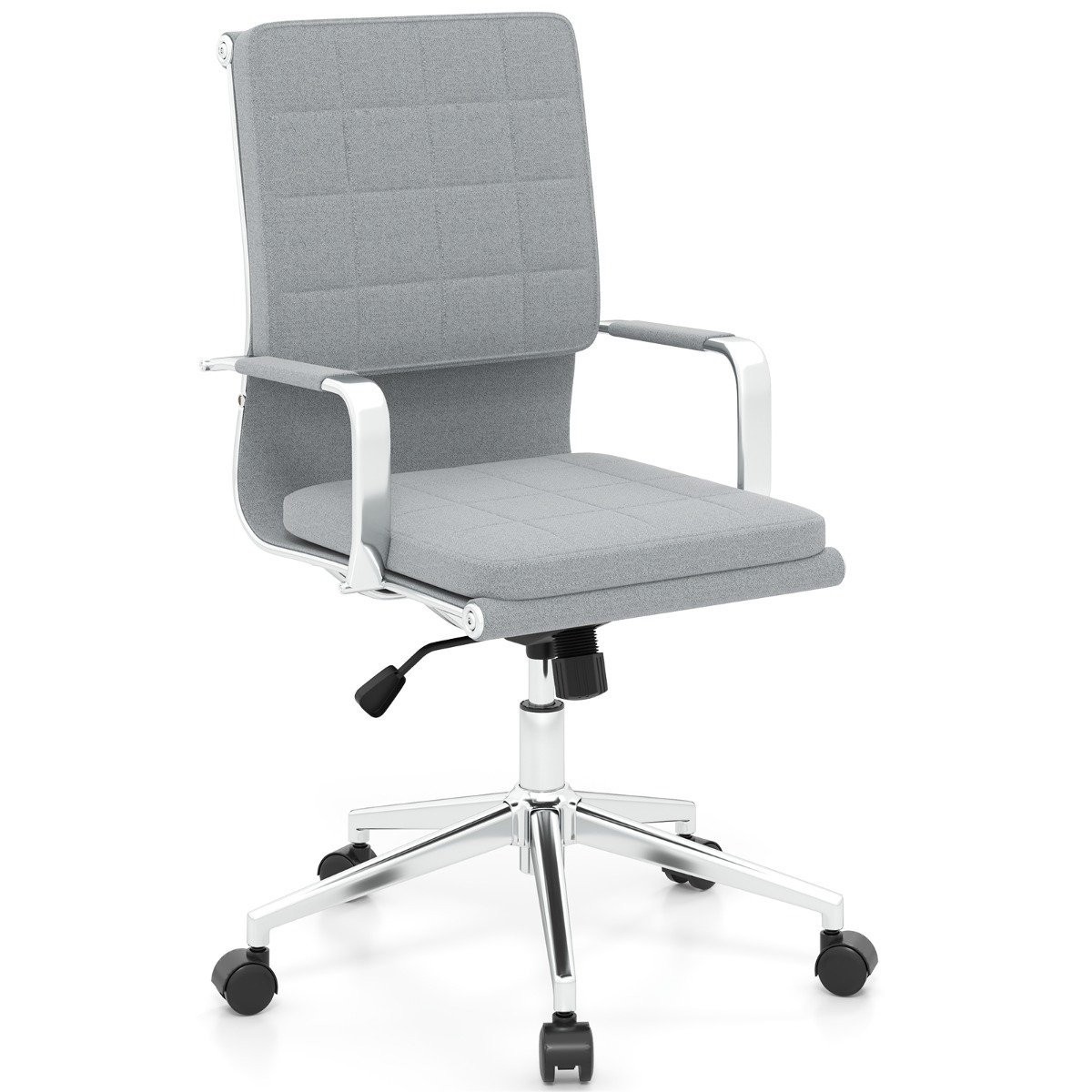 Ergonomic Computer Desk Chair with Rocking Backrest-Grey - Savings Store