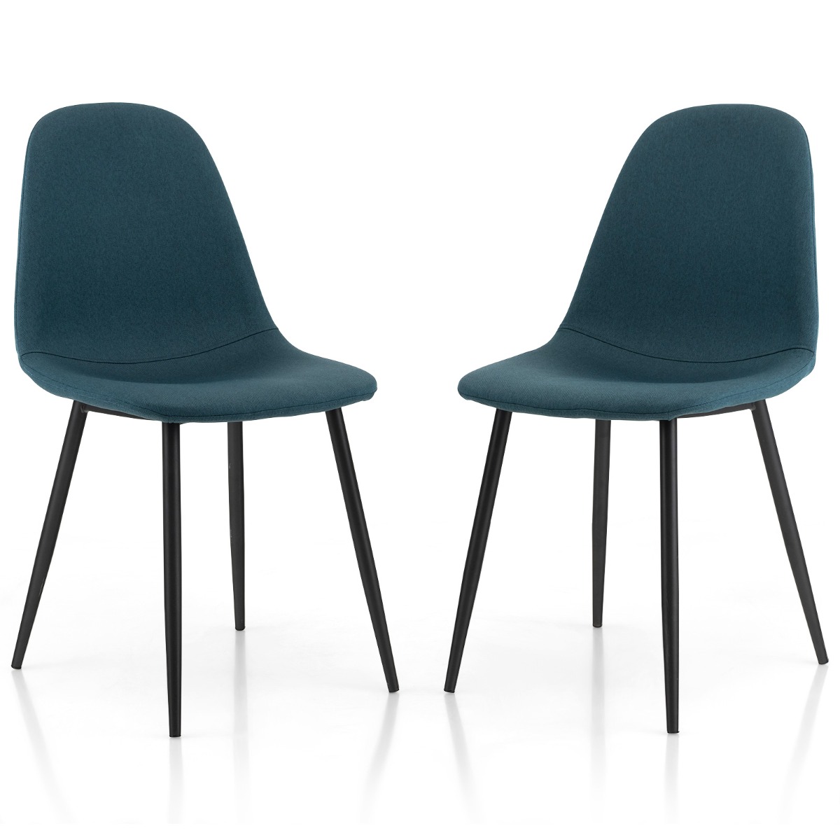 Upholstered Dining Chairs Set of 2 with Metal Legs-Blue - Savings Store