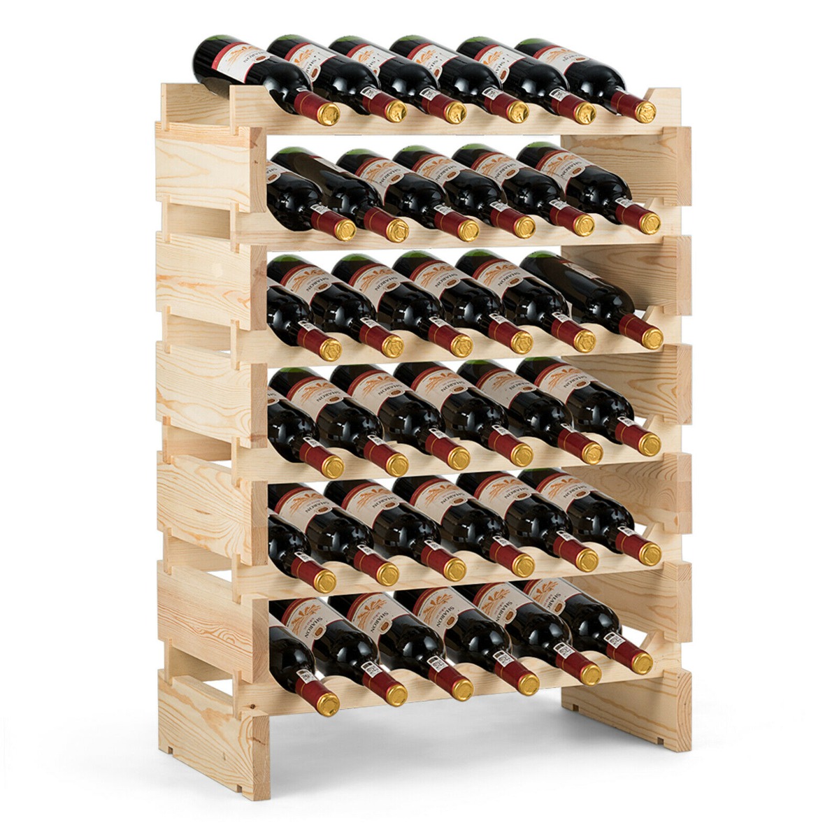 6 Tier Wine Rack with stackable Design for 36 Bottle - Savings Store