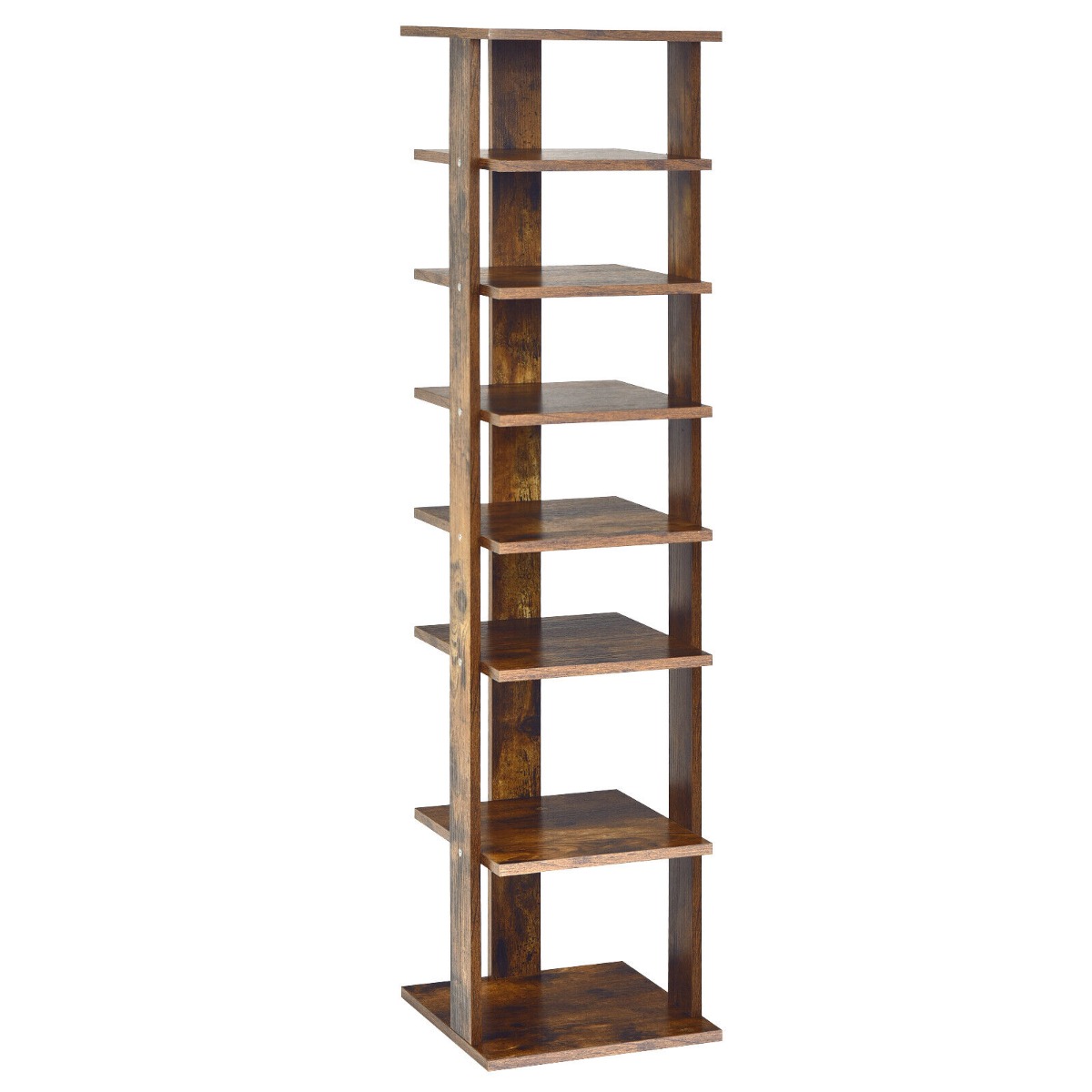 Wooden Vertical Shoe Rack with 7 Shelves-Brown - Savings Store
