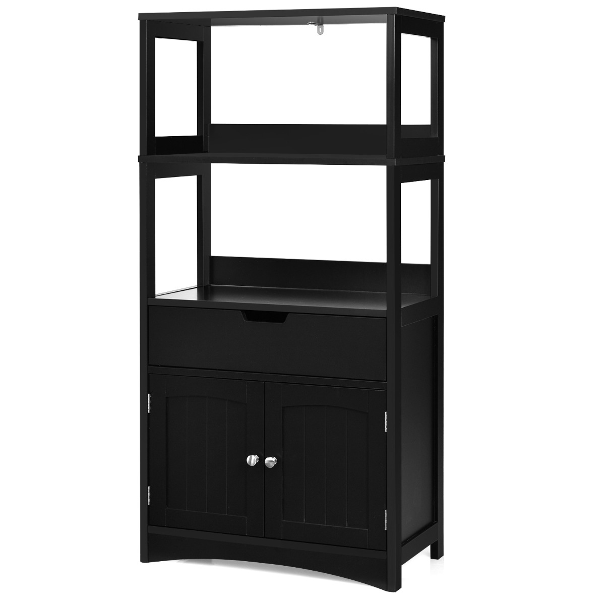 Multipurpose Storage Cabinet with Drawer for Bathroom-Black - Savings Store
