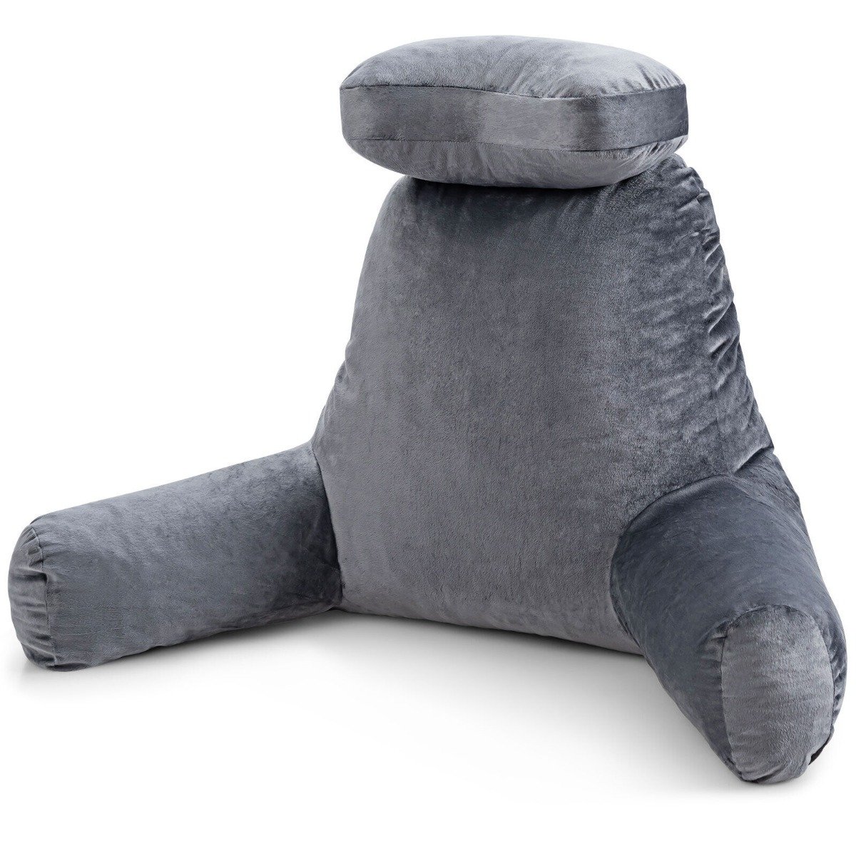 DAMOLU Extra Large Bed Rest Reading Pillow with Detachable Neck Roll-Grey - Savings Store