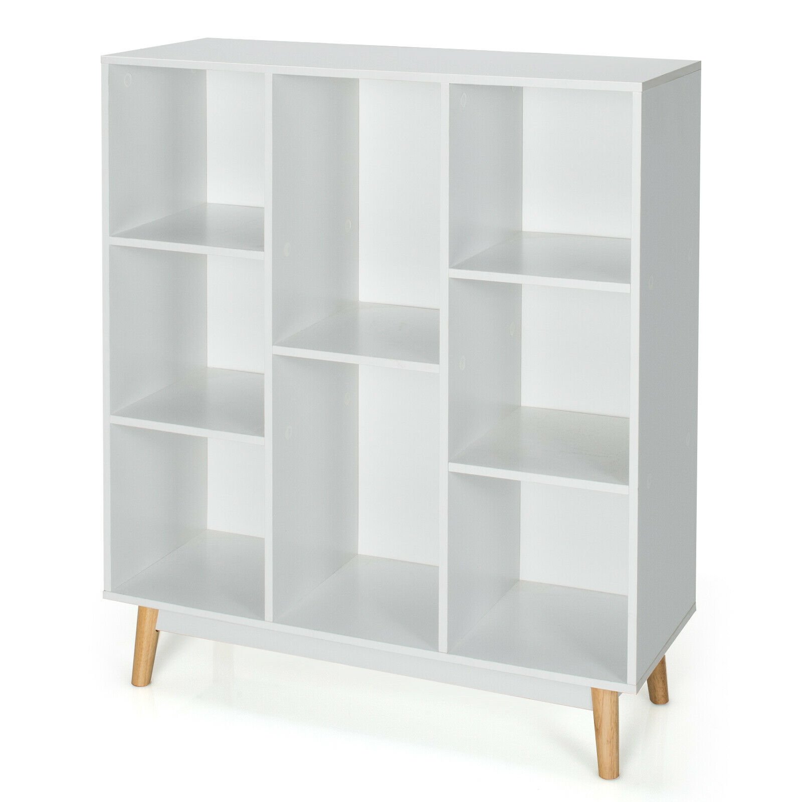 Display Rack - 8-Cube Storage Organizer with 2 Anti-Tipping Mechanisms-White - Savings Store
