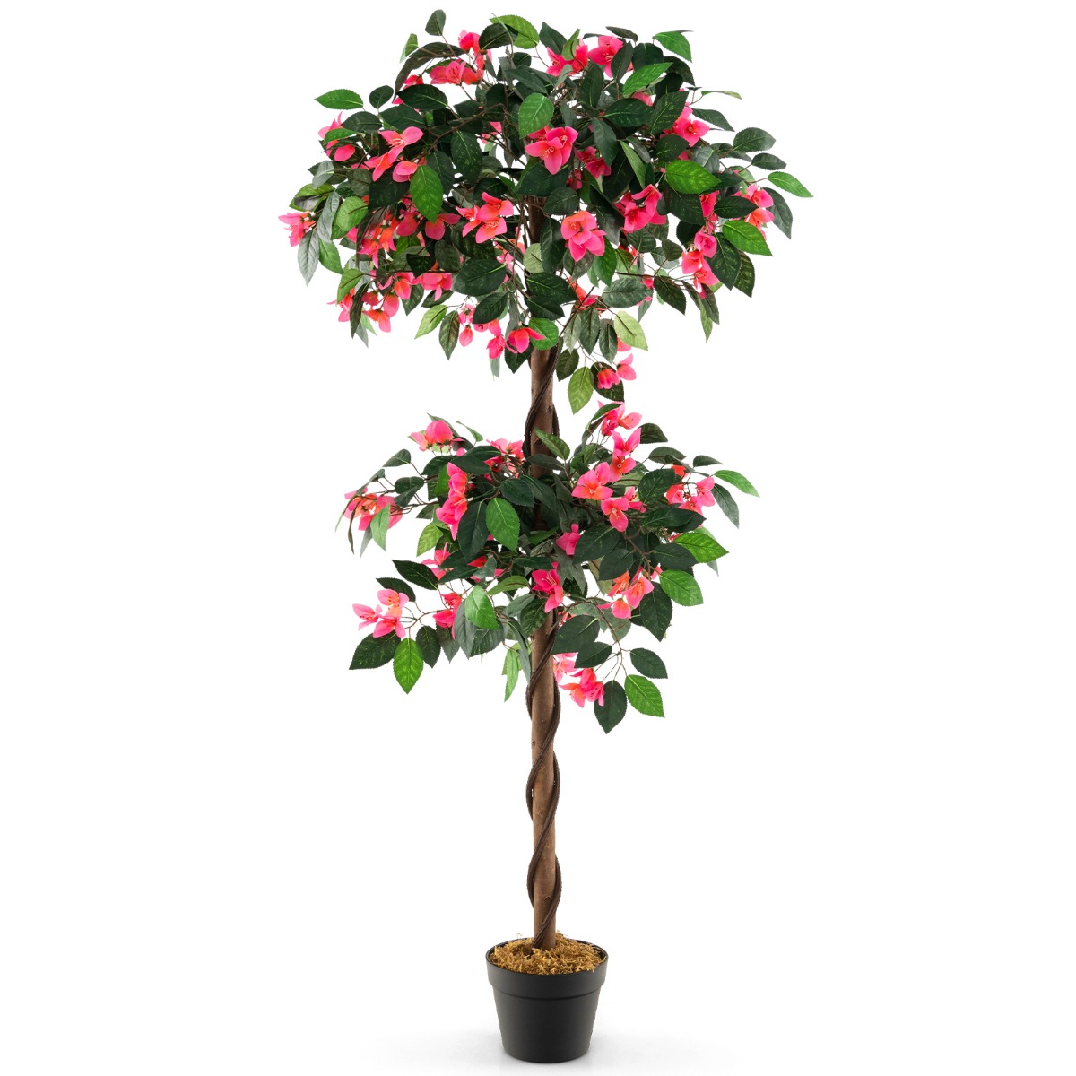 140cm Artificial Bougainvillea Tree with 252 Flowers and 630 Leaves and Real Wood Trunk - Savings Store