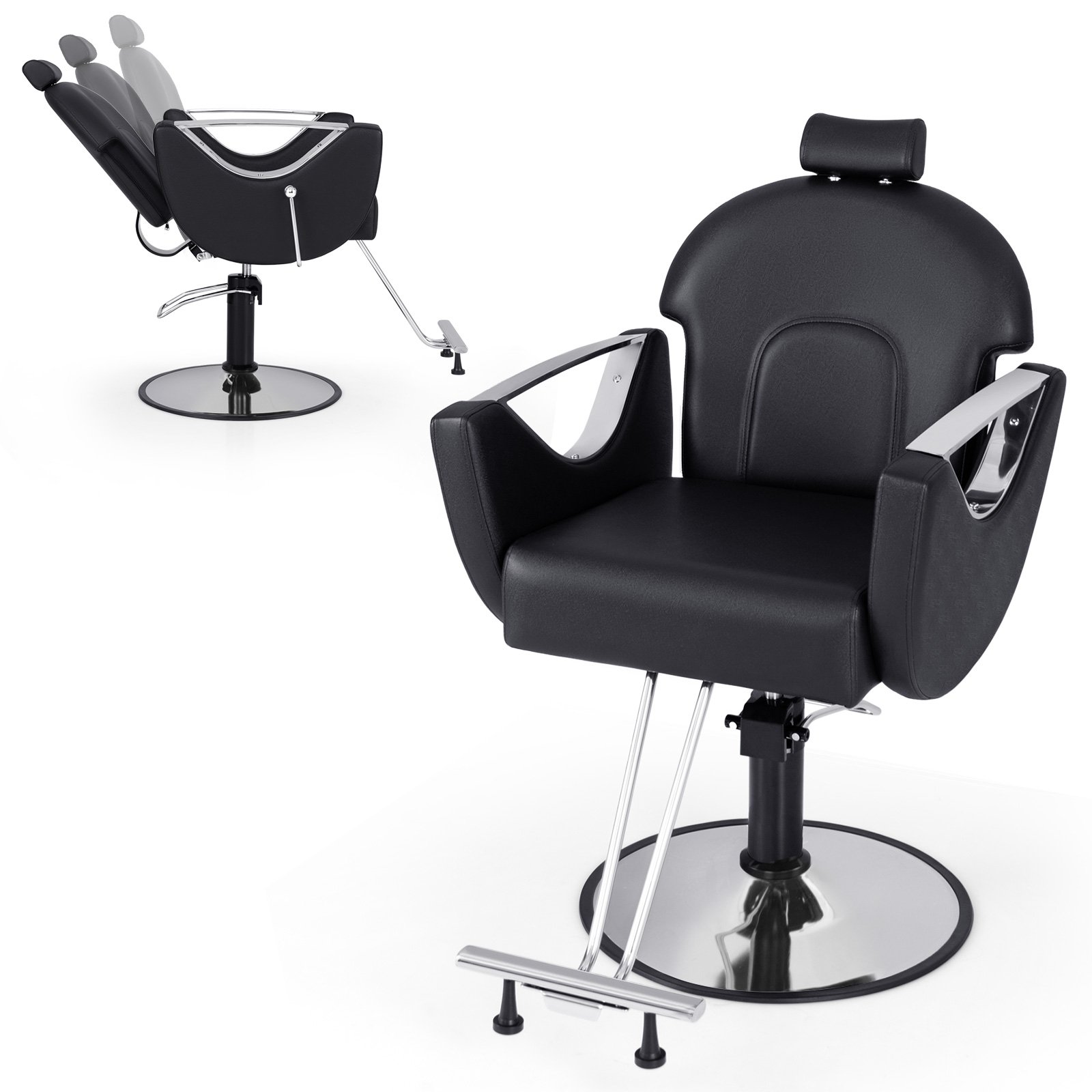 CAON Reclining Salon Chair for Hair Stylist-Black - Savings Store