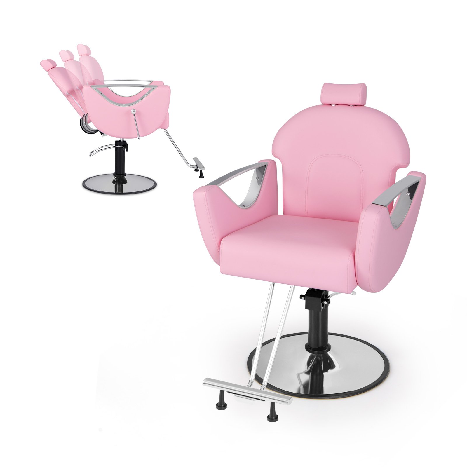CAON Reclining Salon Chair for Hair Stylist-Pink - Savings Store