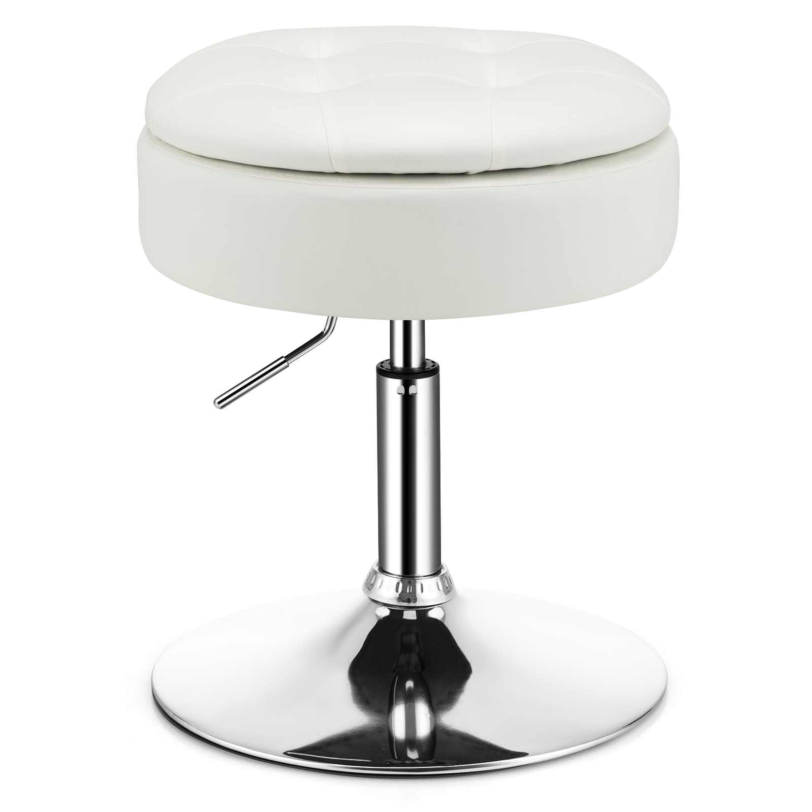 360 Swivel Vanity Stool with Removable Tray Lid - White - Savings Store