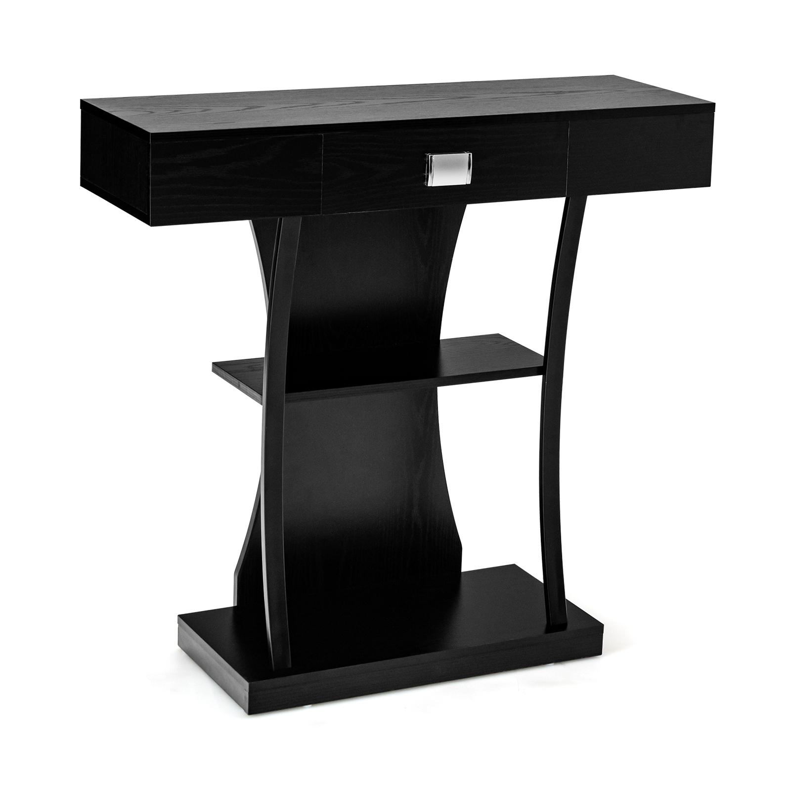 T-Shaped Console Table for Small Space-Black - Savings Store