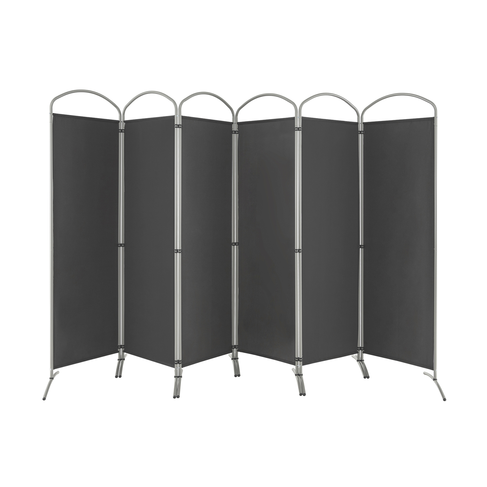 6 Panel Freestanding Folding Room Divider for Home Office-Grey - Savings Store