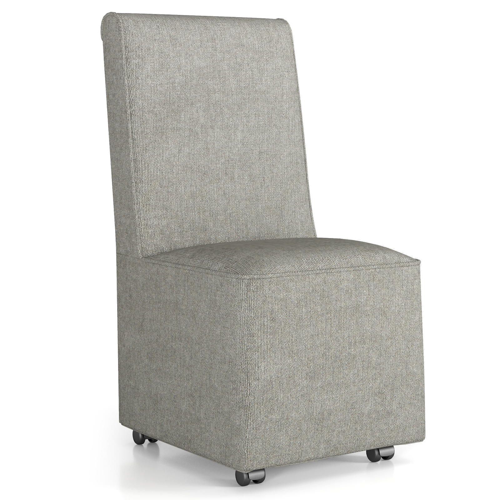 Modern Upholstered Armless Accent Chair with Resistance Casters-Grey - Savings Store