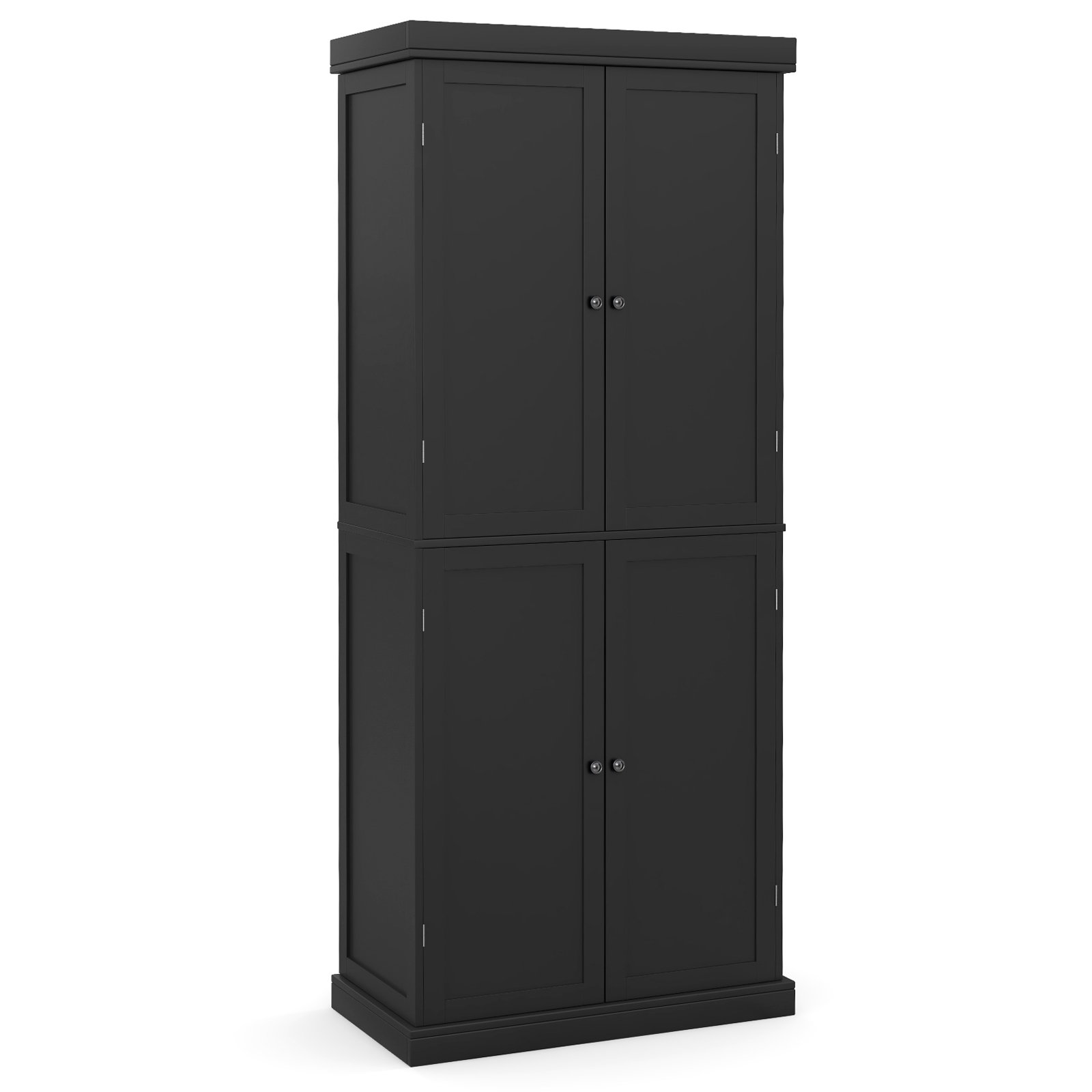 Kitchen Cabinet - 4 Door Freestanding Kitchen Pantry Buffet Cabinet-Black - Savings Store