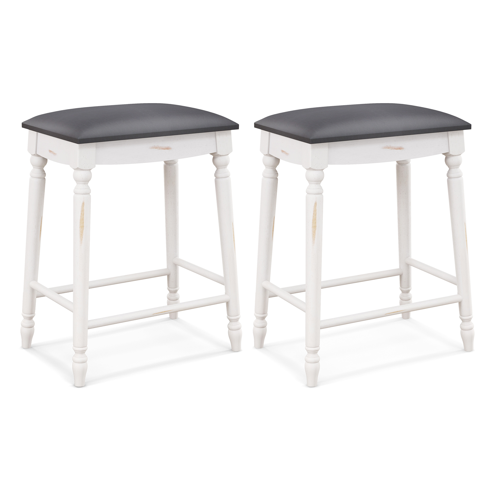 61/74 cm Upholstered Bar Stool Set of 2-61 cm - Savings Store