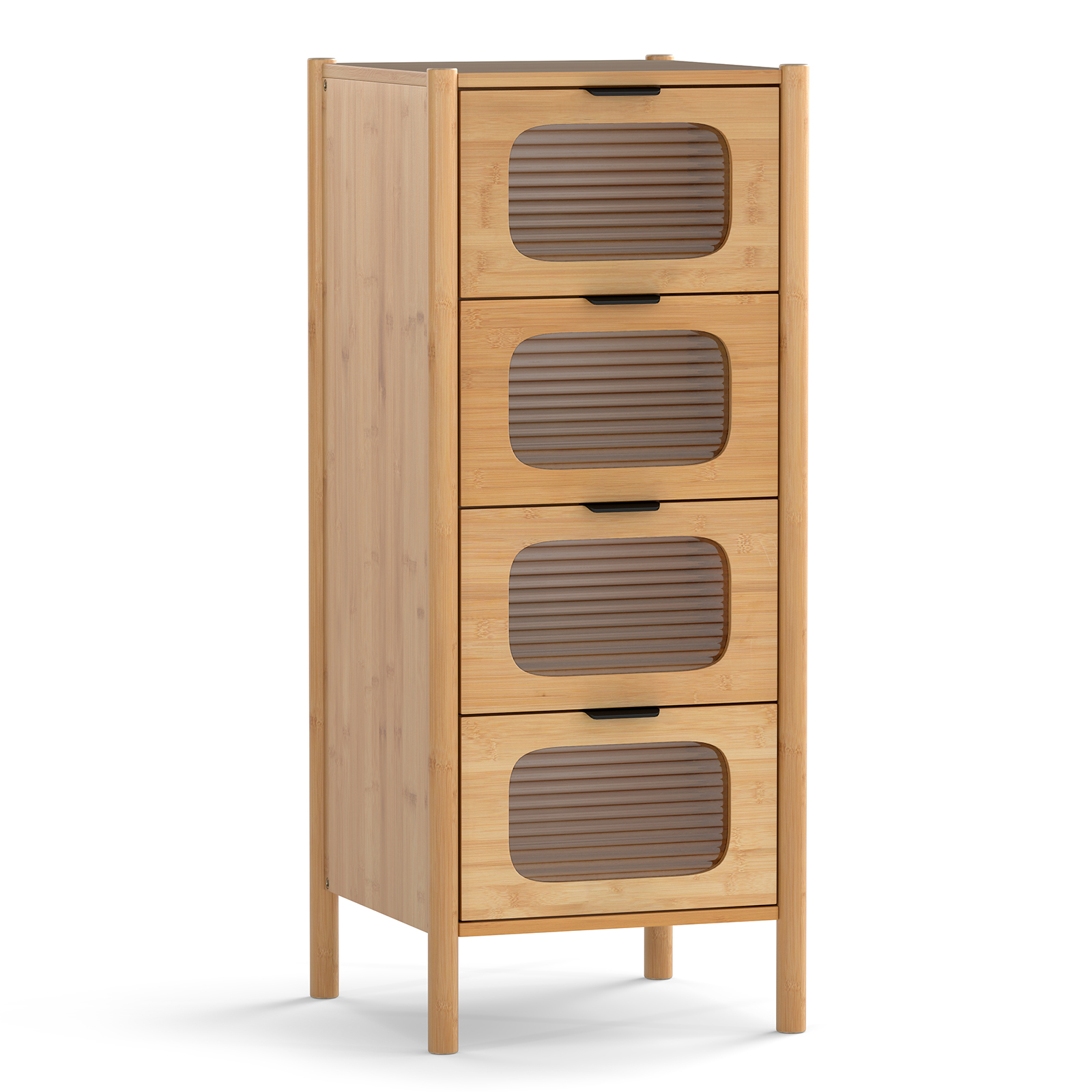 NOVARK Oak Finish Chest of Drawers - Tallboy, Medium-sized, 4 Drawers - Savings Store