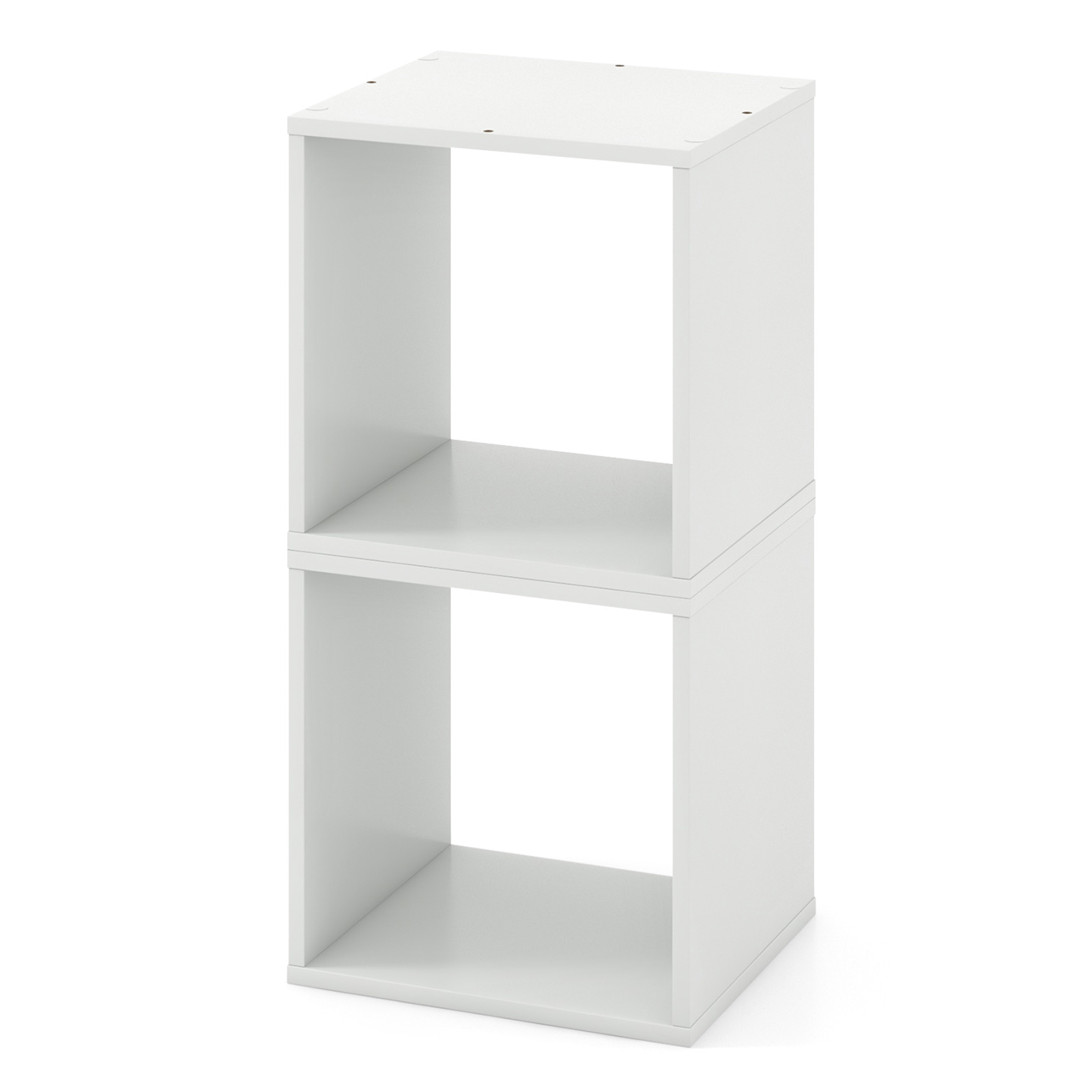 Set of 2 Stackable Free-standing Nightstand with Storage Cubes-White - Savings Store