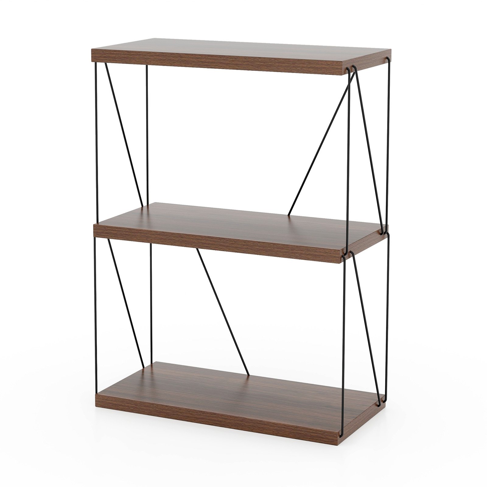 Display Rack - 2/3/4/5-Tier Multipurpose Display Rack with Metal Frame-3-Tier - Savings Store