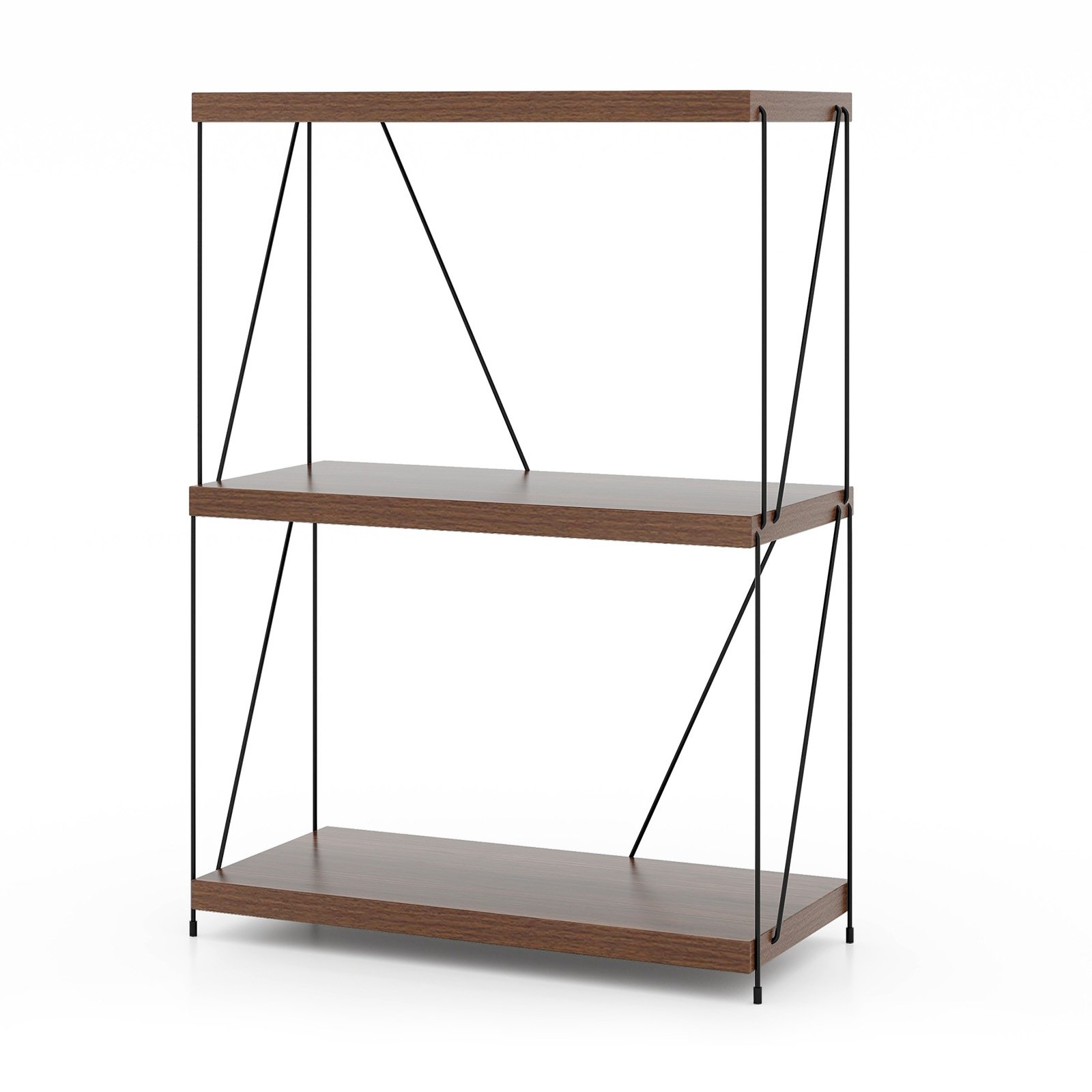 Display Rack - 2/3/4/5-Tier Multipurpose Display Rack with Metal Frame for Living Room Home Office-3-tier - Savings Store