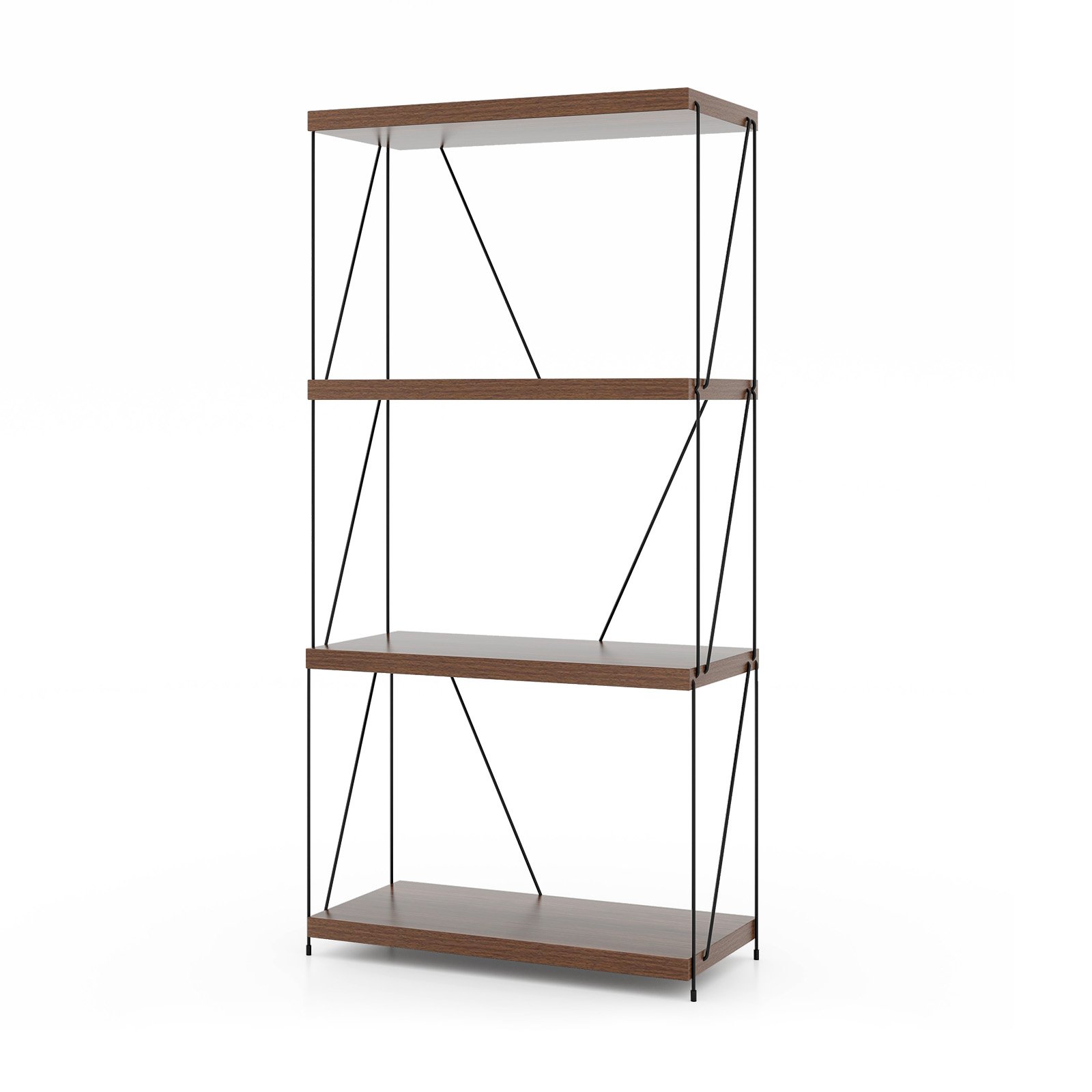 Display Rack - 2/3/4/5-Tier Multipurpose Display Rack with Metal Frame-4-Tier - Savings Store