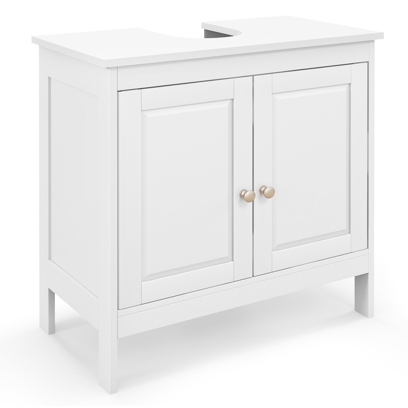 Bathroom Cabinet - Under Freestanding Bathroom Vanity Sink Cabinet with 2 Doors-White - Savings Store