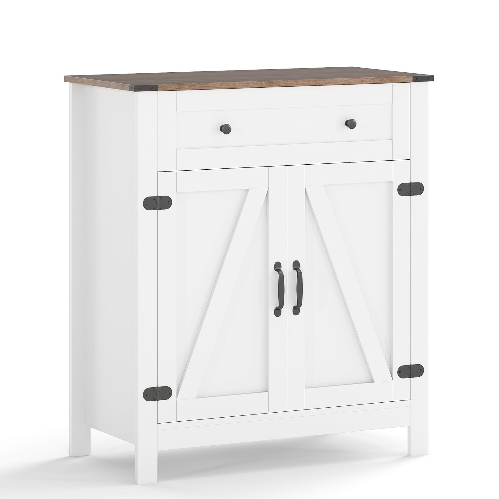 Kitchen Pantry Storage Cabinet with Drawer and Adjustable Shelf-White - Savings Store
