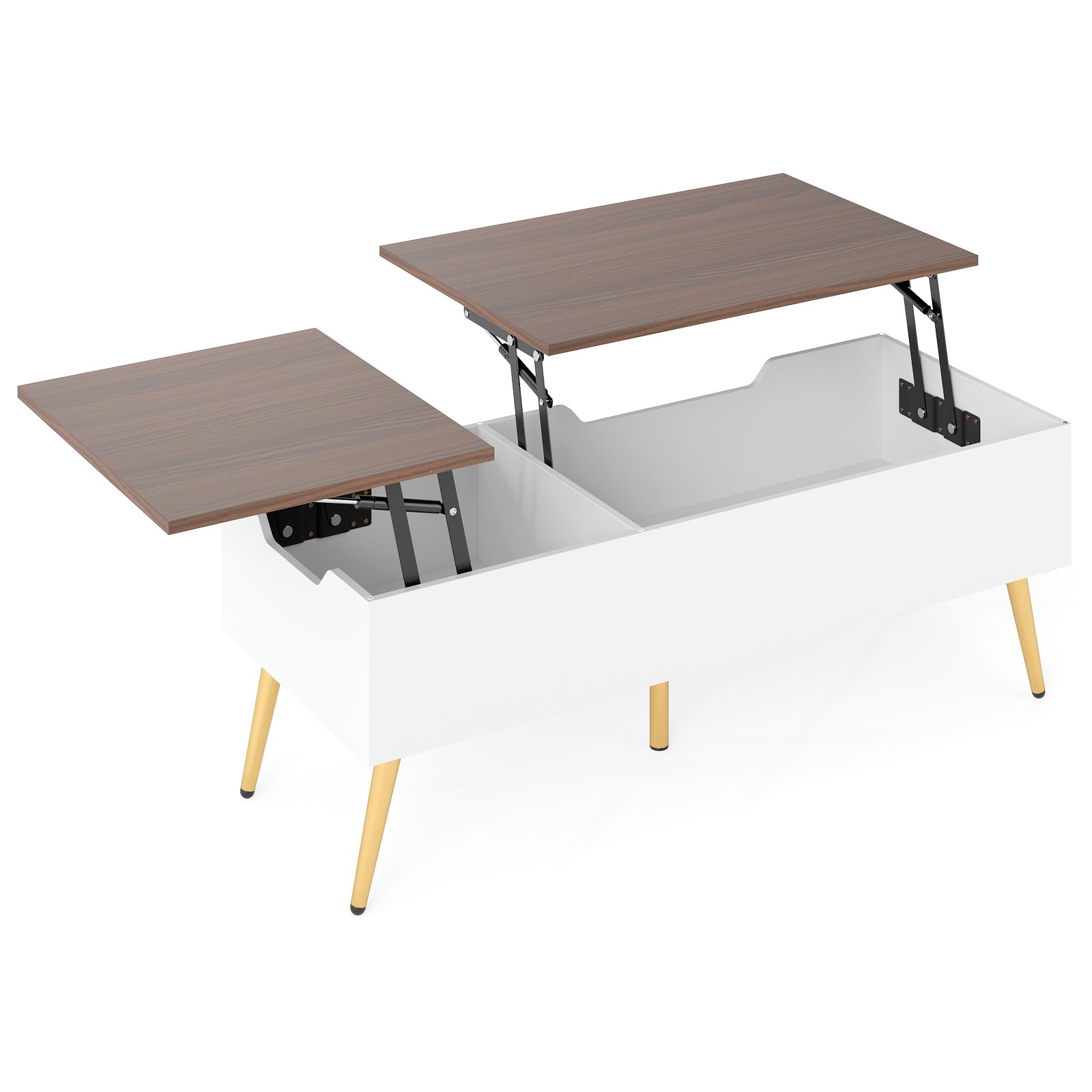 CAZE Lift Top Coffee Table Modern Center Table with 2 Hidden Storage Compartments-Walnut - Savings Store