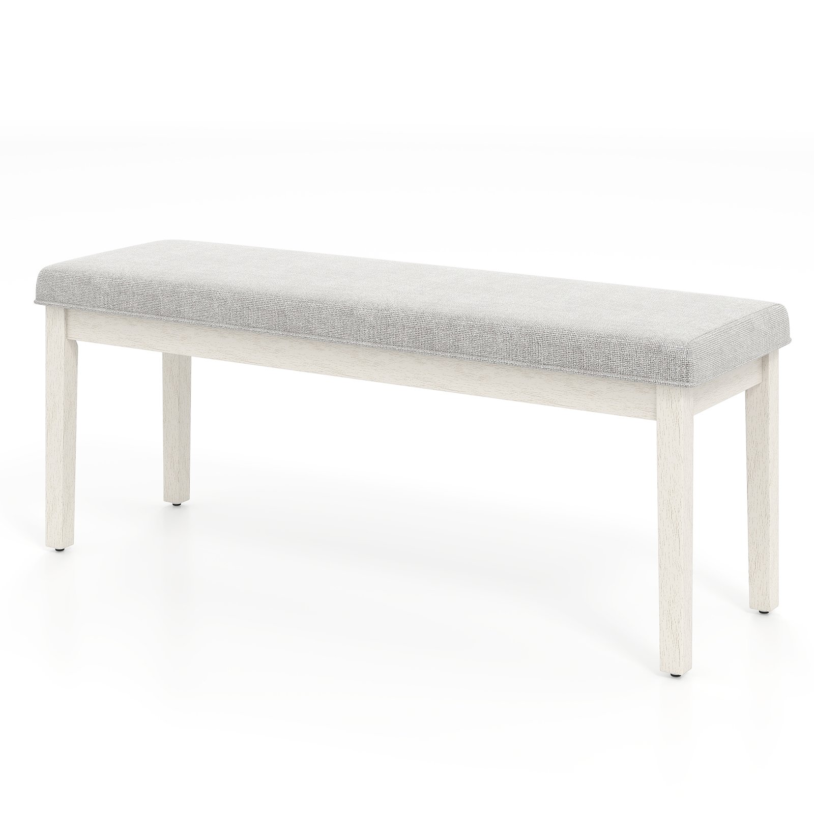 LYALCA Upholstered Dining Bench Shoe Bench with Rubber Wood Legs and 300 KG Max Load-Light Grey - Savings Store