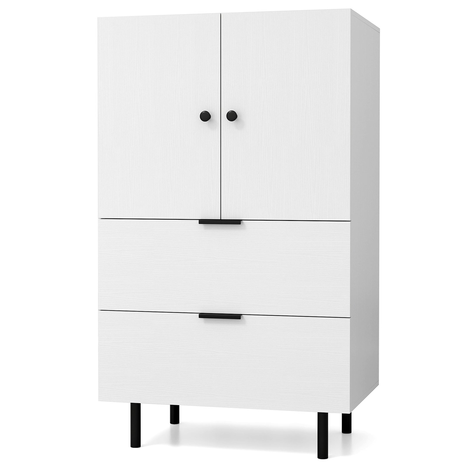 Sideboard Buffet Cabinet 2-Door Serving Cupboard Buffet Table Display Cabinet-White - Savings Store
