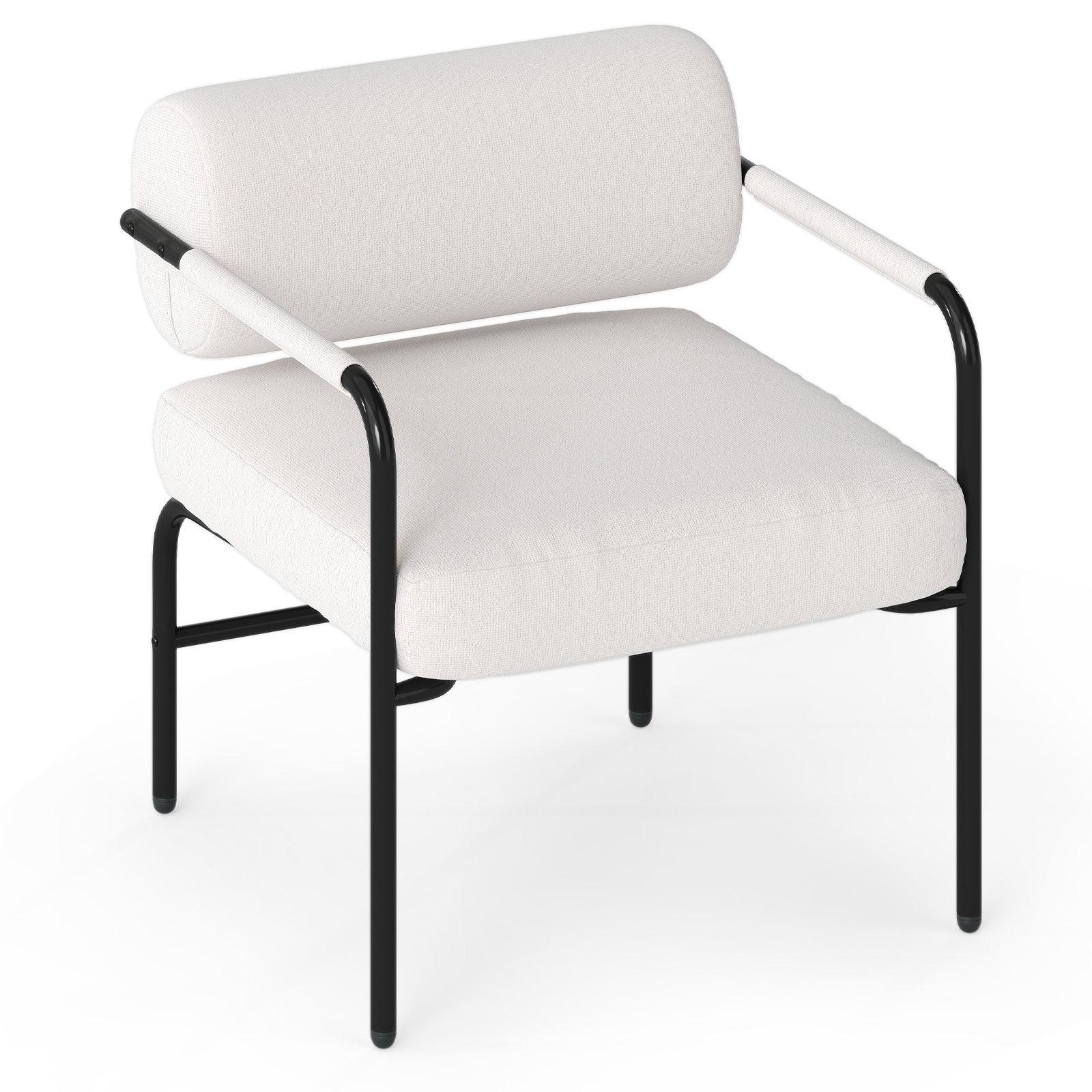 Modern Leisure Chair Velvet Upholstered Accent Chair-White - Savings Store
