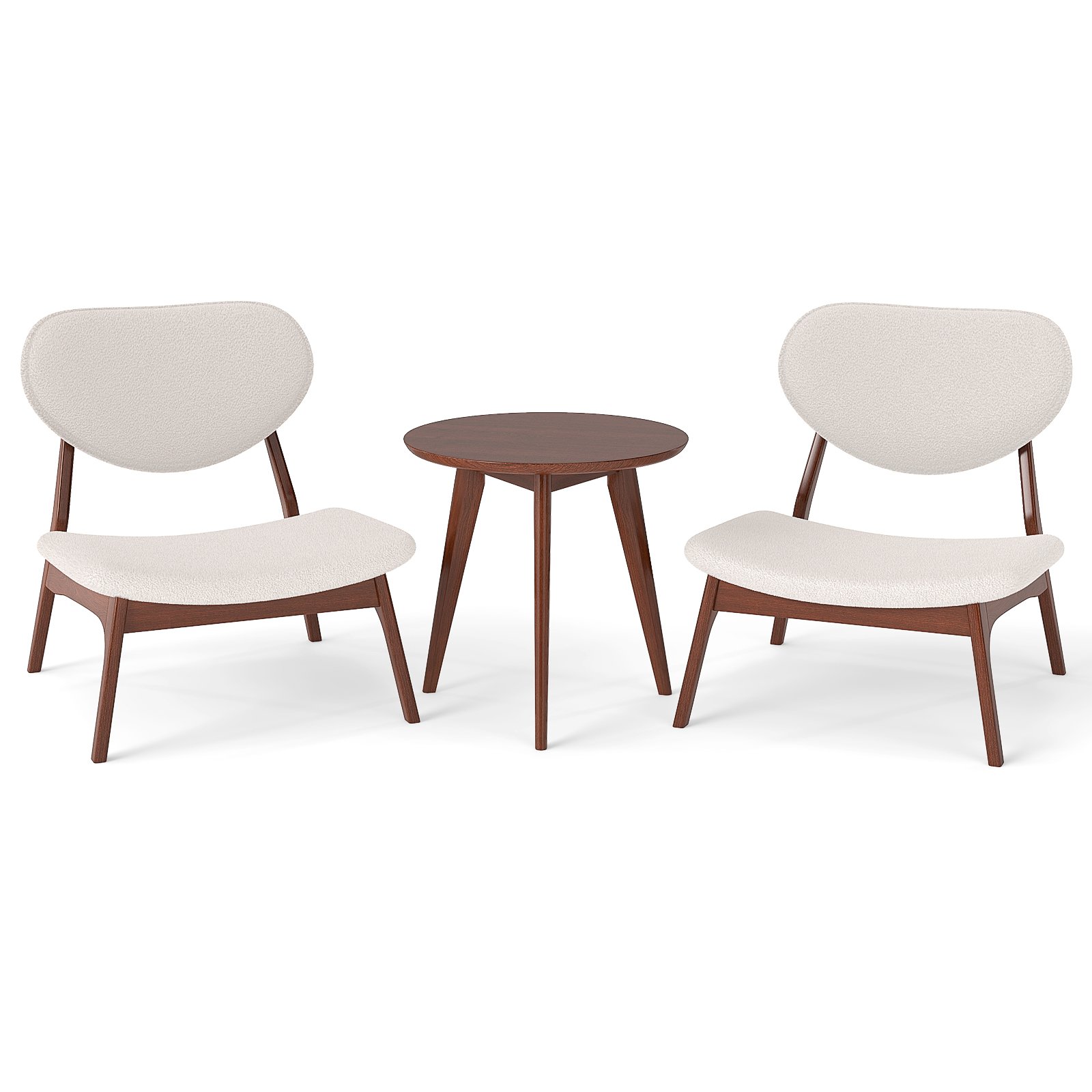 IVAL Accent Chairs Set of 2 with Side Table for Bedroom Waiting Room-Beige - Savings Store