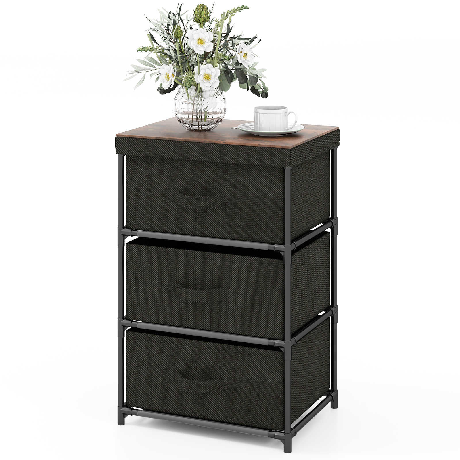 BICESTER Black Chest of Drawers - Small-sized, 3 Drawers - Savings Store