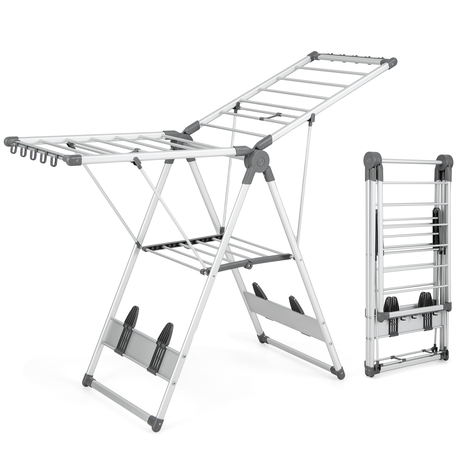 2-Layer Aluminum Folding Clothes Drying Rack - Savings Store