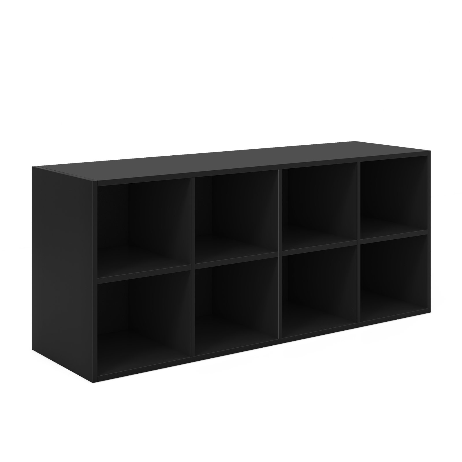 Shoes Cabinet - 8 Grid Shoe Bench 2 in 1 Shoe Organizer with 8 Storage Cubbies-Black - Savings Store