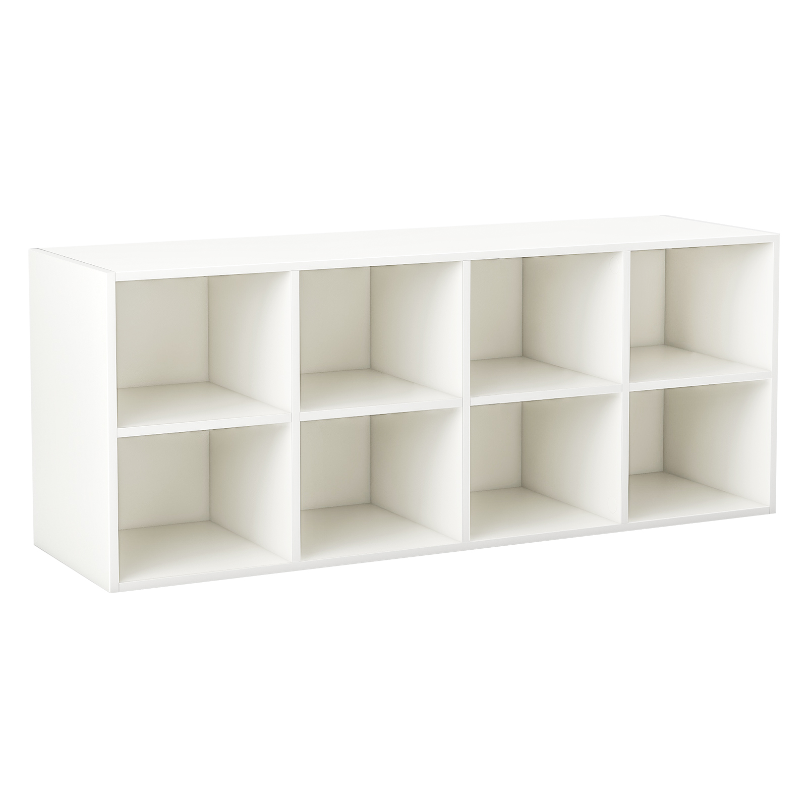Shoes Cabinet - 8 Grid Shoe Bench 2 in 1 Shoe Organizer with 8 Storage Cubbies-White - Savings Store