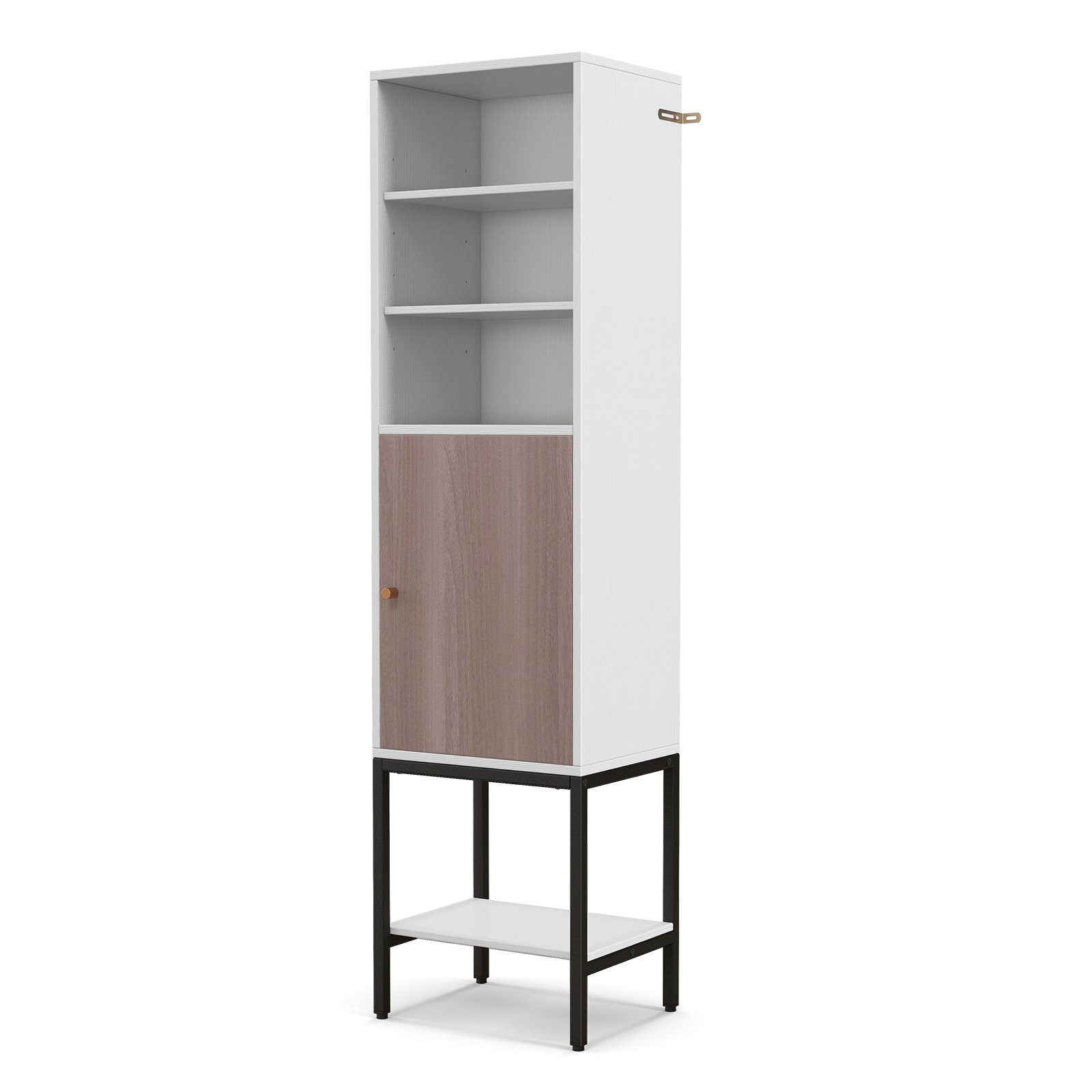 ULORVA Tall Storage Cabinet with Adjustable Shelf and Bottom Storage-White - Savings Store