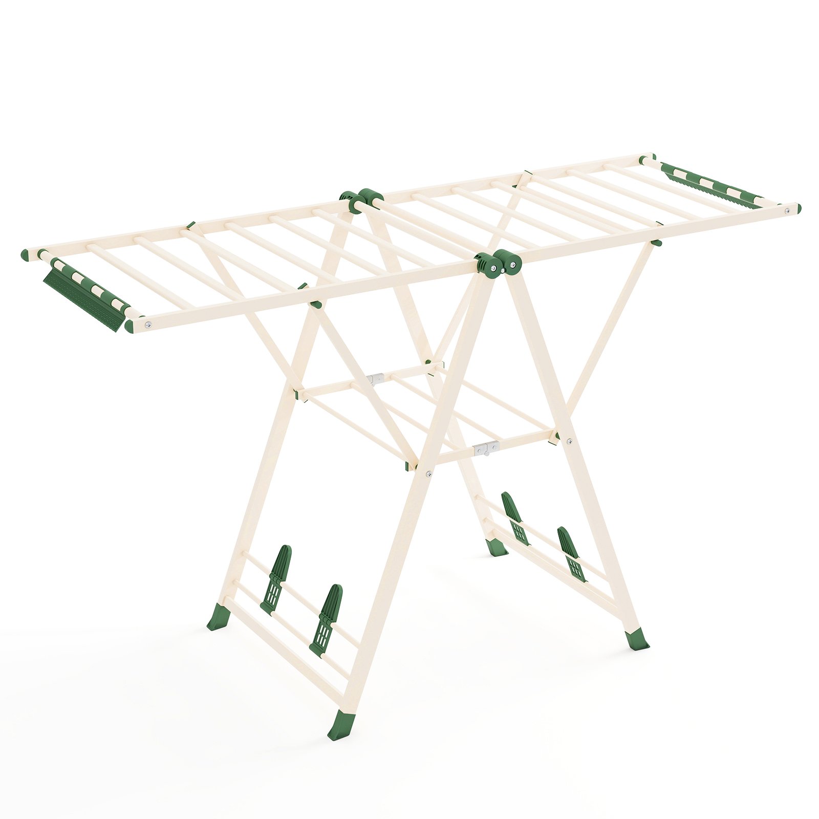 NOONOR Clothes Drying Rack Foldable Laundry Drying Rack with 18 Drying Rails-Beige - Savings Store