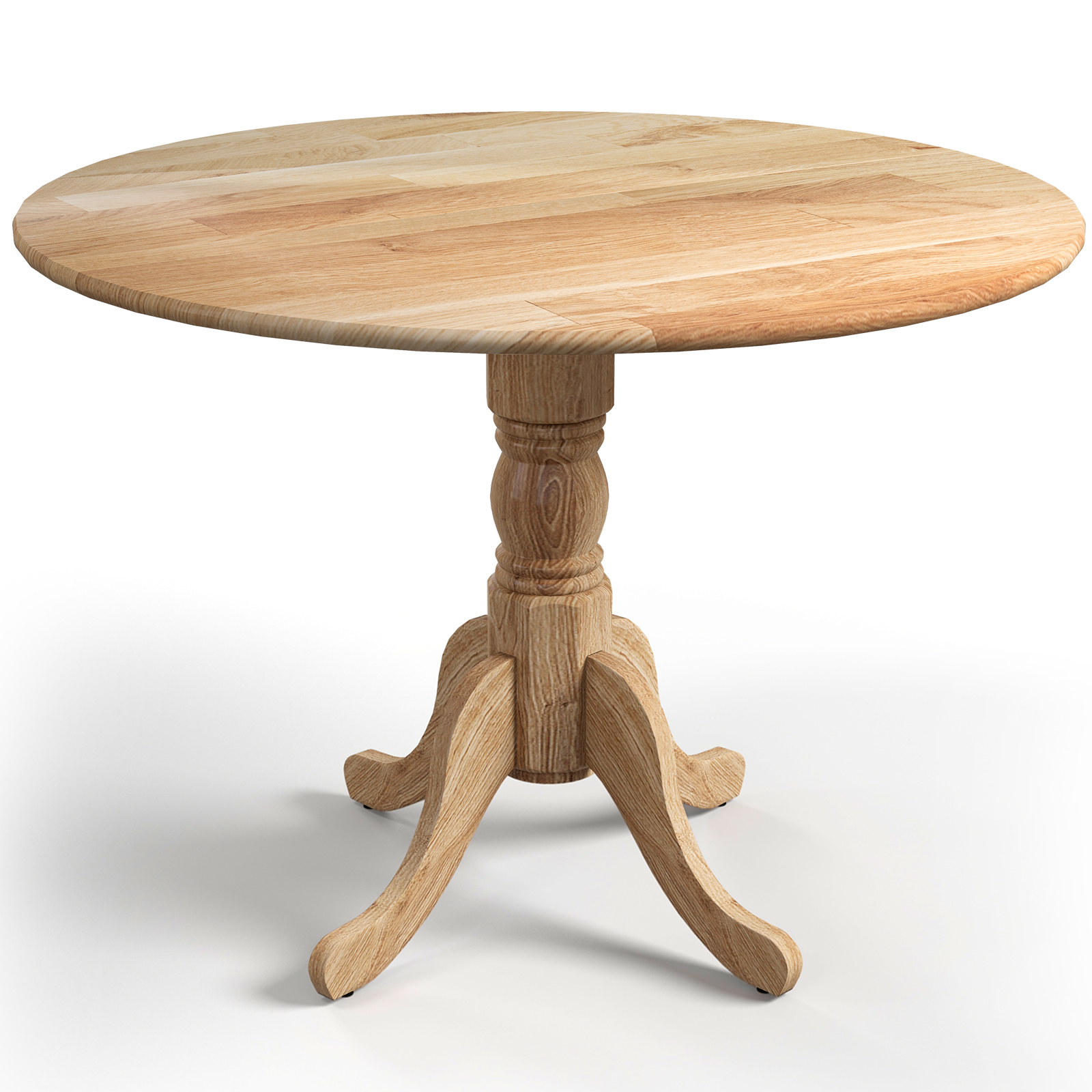 Dining Table - Wooden Dining Table with Round Tabletop and Curved Trestle Legs-Natural - Savings Store