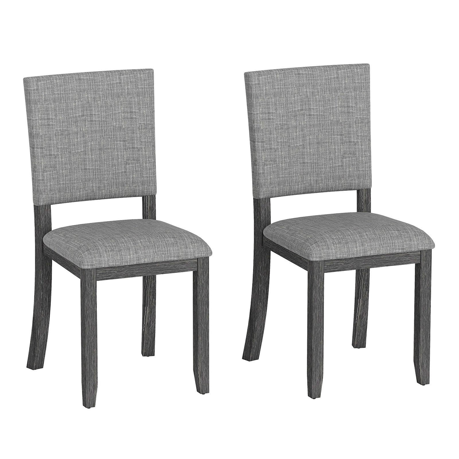 HAWSTOW Upholstered Dining Chairs Set of 2 with Soft Padded Seat and Solid Wood Frame-Light Grey - Savings Store