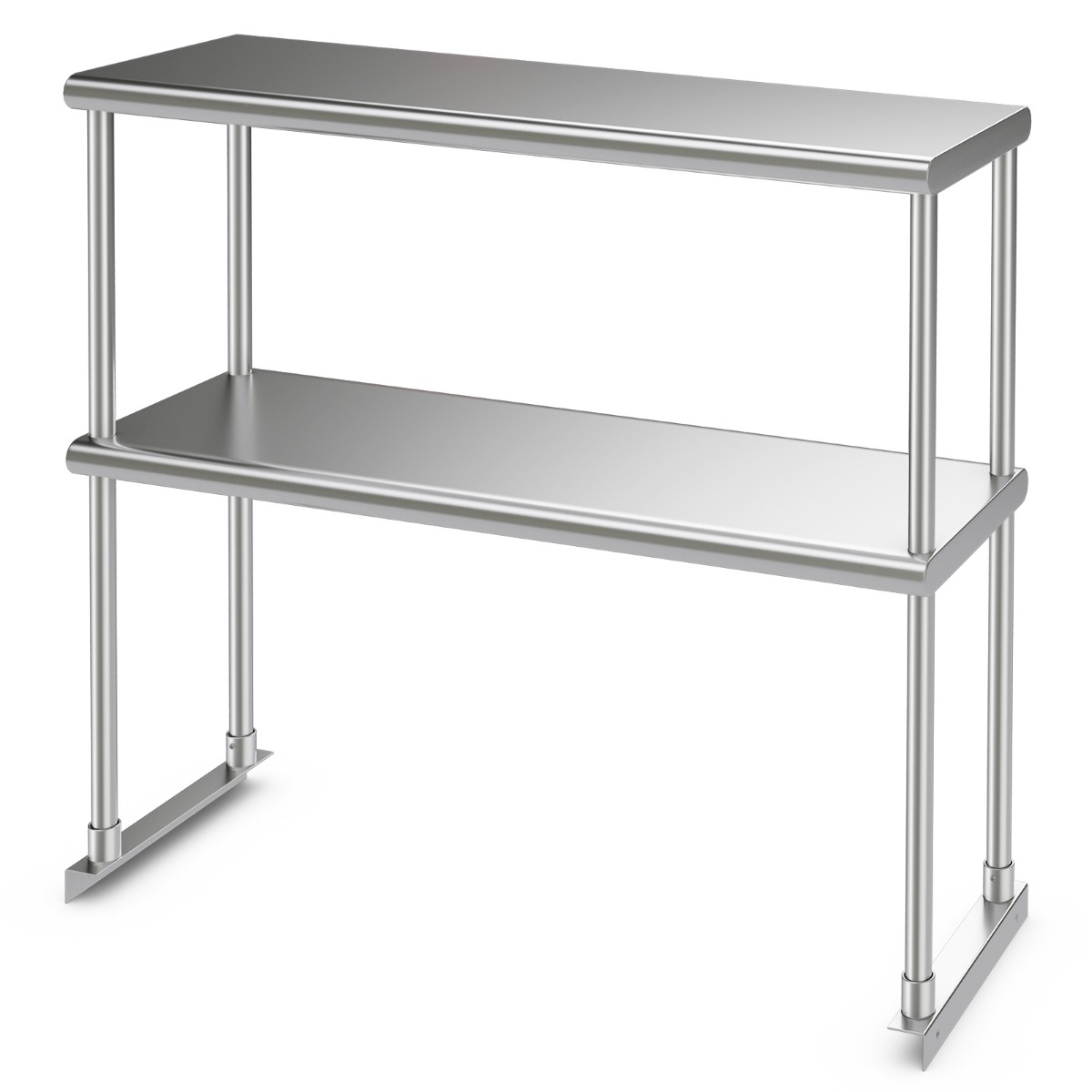 36 Inch Stainless Steel Overshelf with Adjustable Lower Shelf and Work Table - Savings Store