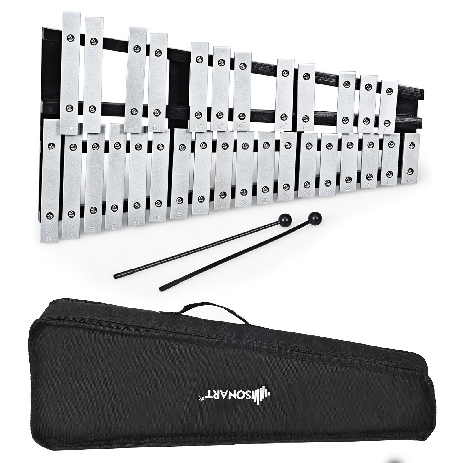 Musical Hand Drum - 30 Note Foldable Vibraphone with Wooden Frame and Aluminum Keys - Savings Store