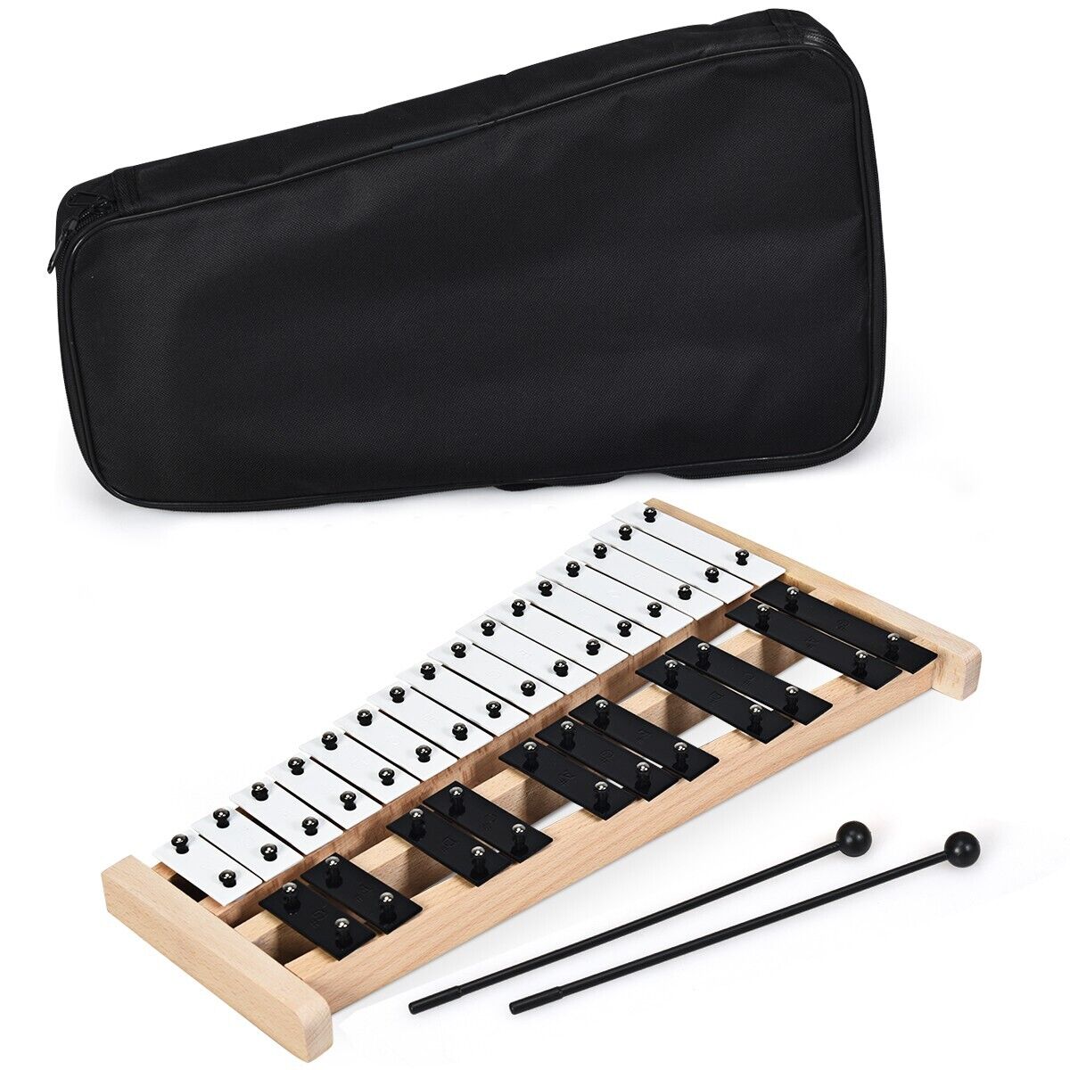 Musical Hand Drum - 27 Notes Full Size Glockenspiel Xylophone with Carrying Bag - Savings Store