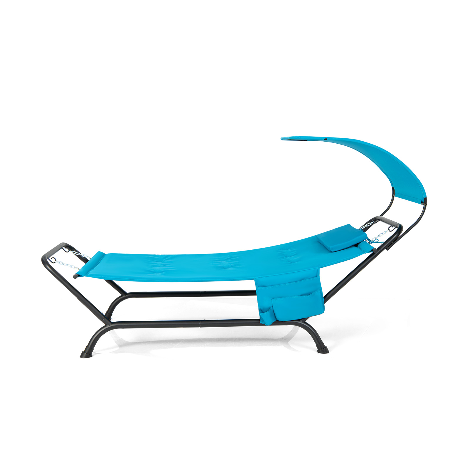 Outdoor Hammock with Stand Cushion and Canopy for Garden Lawn-Blue - Savings Store