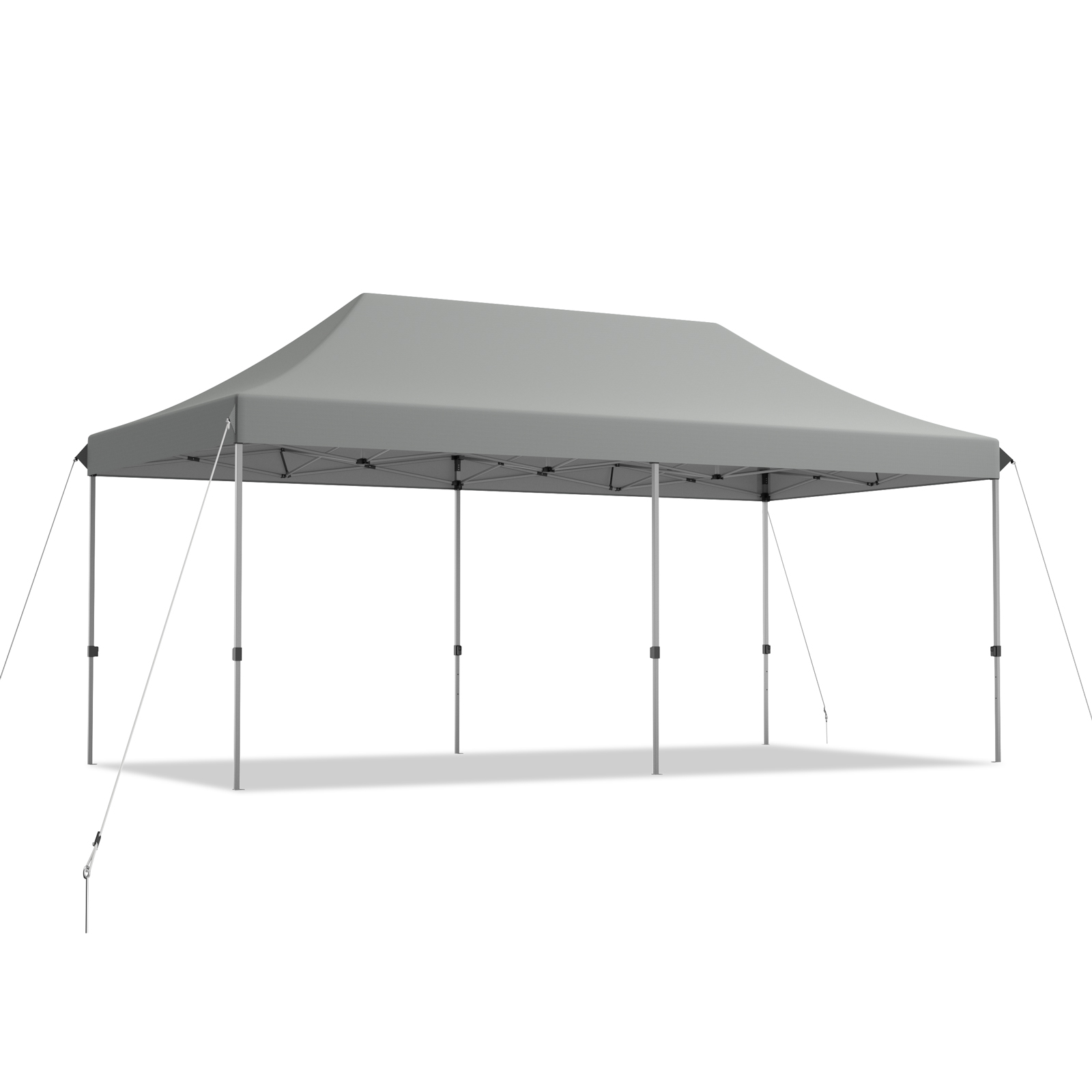 6 x 3m Pop Up Gazebo with 3 Height Positions and Wheeled Storage Bag-Grey - Savings Store