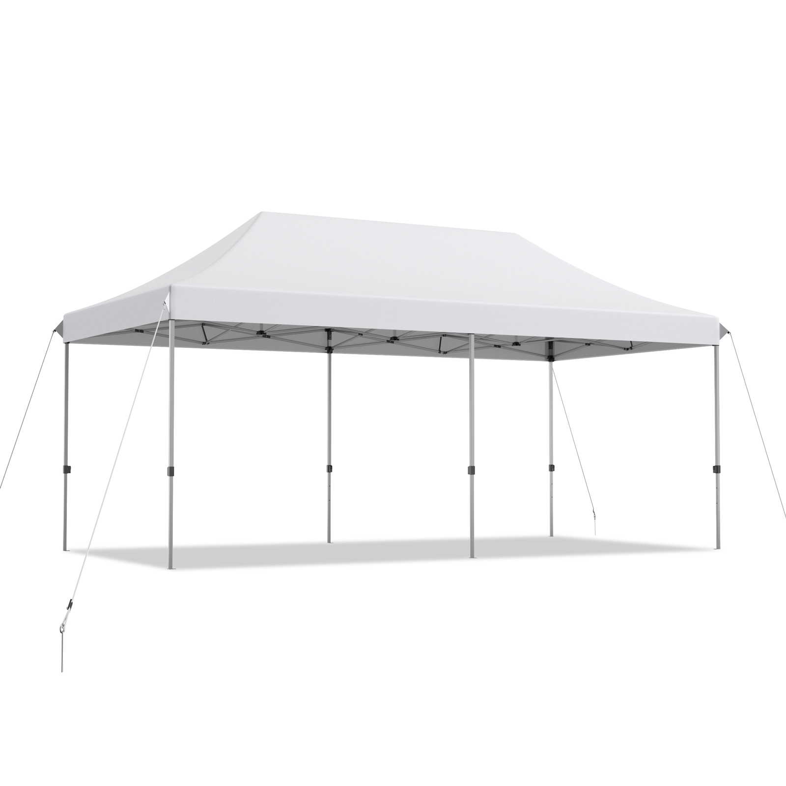 6 x 3m Pop Up Gazebo with 3 Height Positions and Wheeled Storage Bag-White - Savings Store