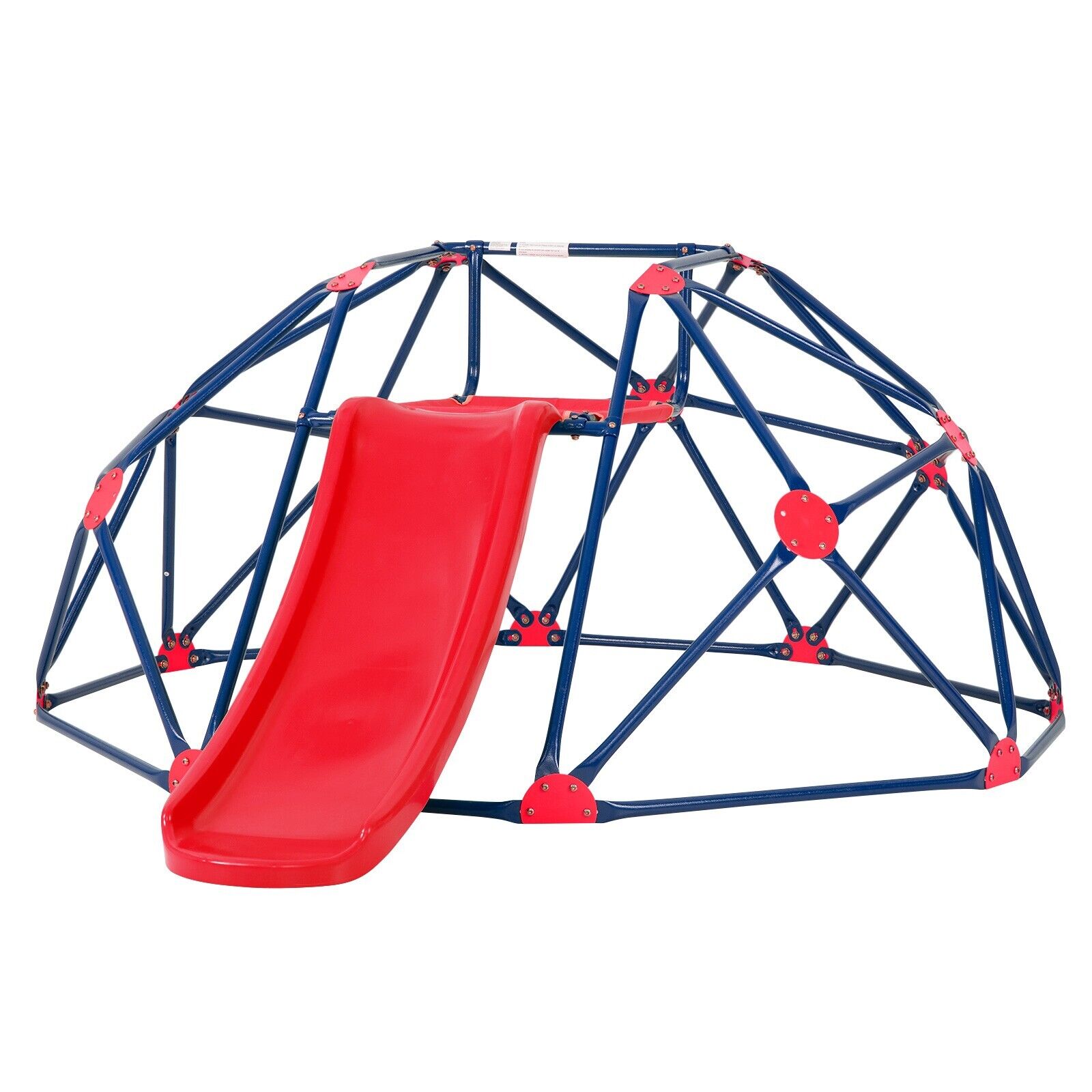 Geometric Dome Climber and Play Set with Slide for Outdoor - Red - Savings Store