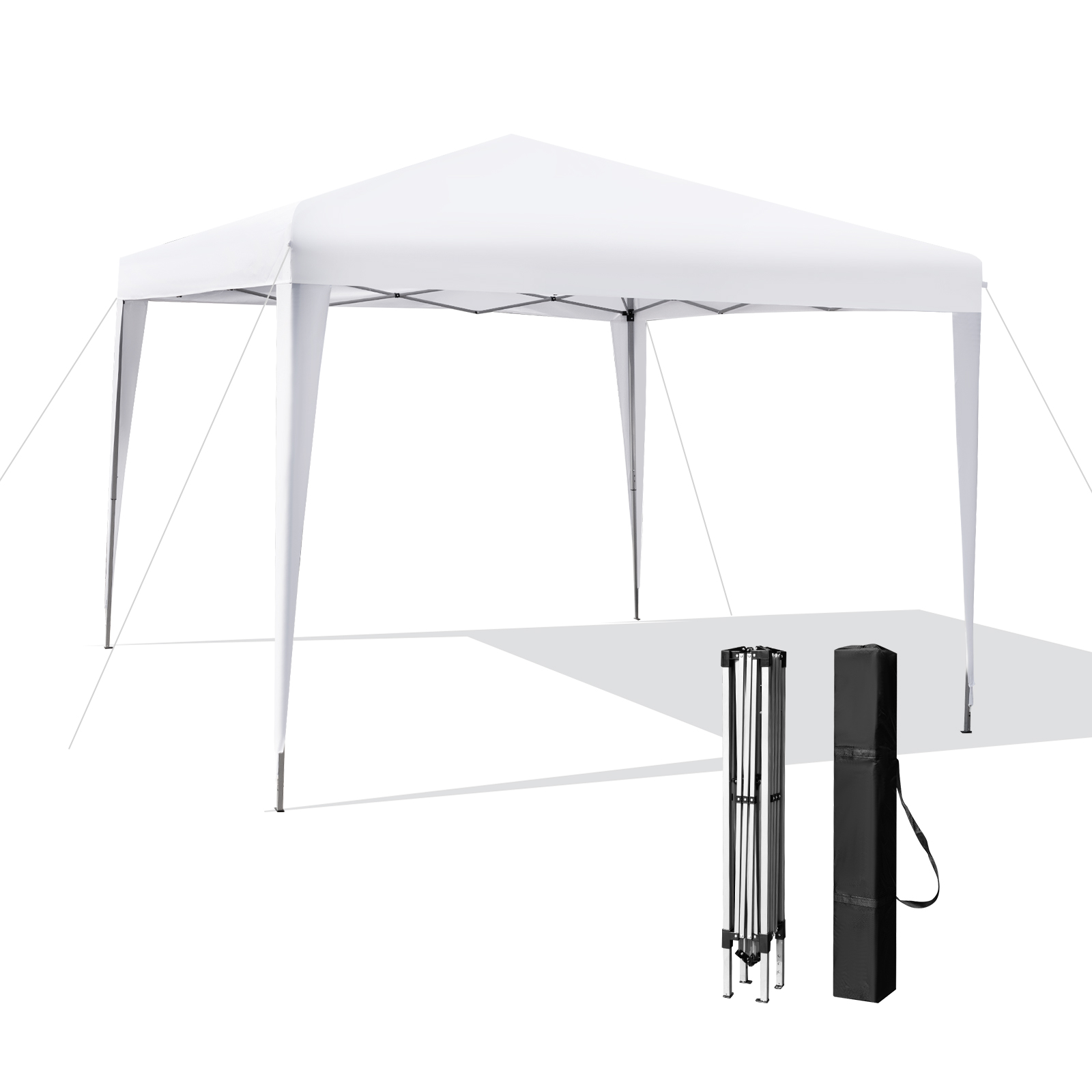 295 x 295 CM Outdoor Portable Instant Pop-up Canopy with Carrying Bag-White - Savings Store
