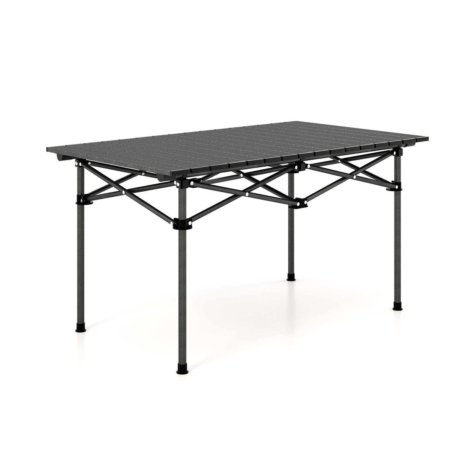 Aluminum Camping Table for 4-6 People-Black - Savings Store